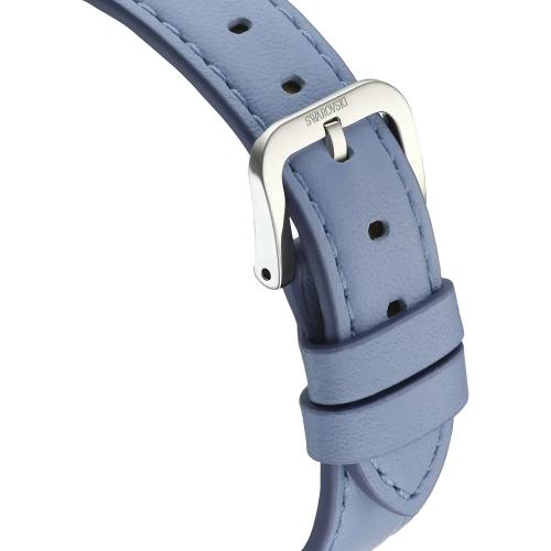 Swarovski Crystalline Lustre Watch Swiss Made, Leather strap, Blue, Stainless steel -Swarovski
