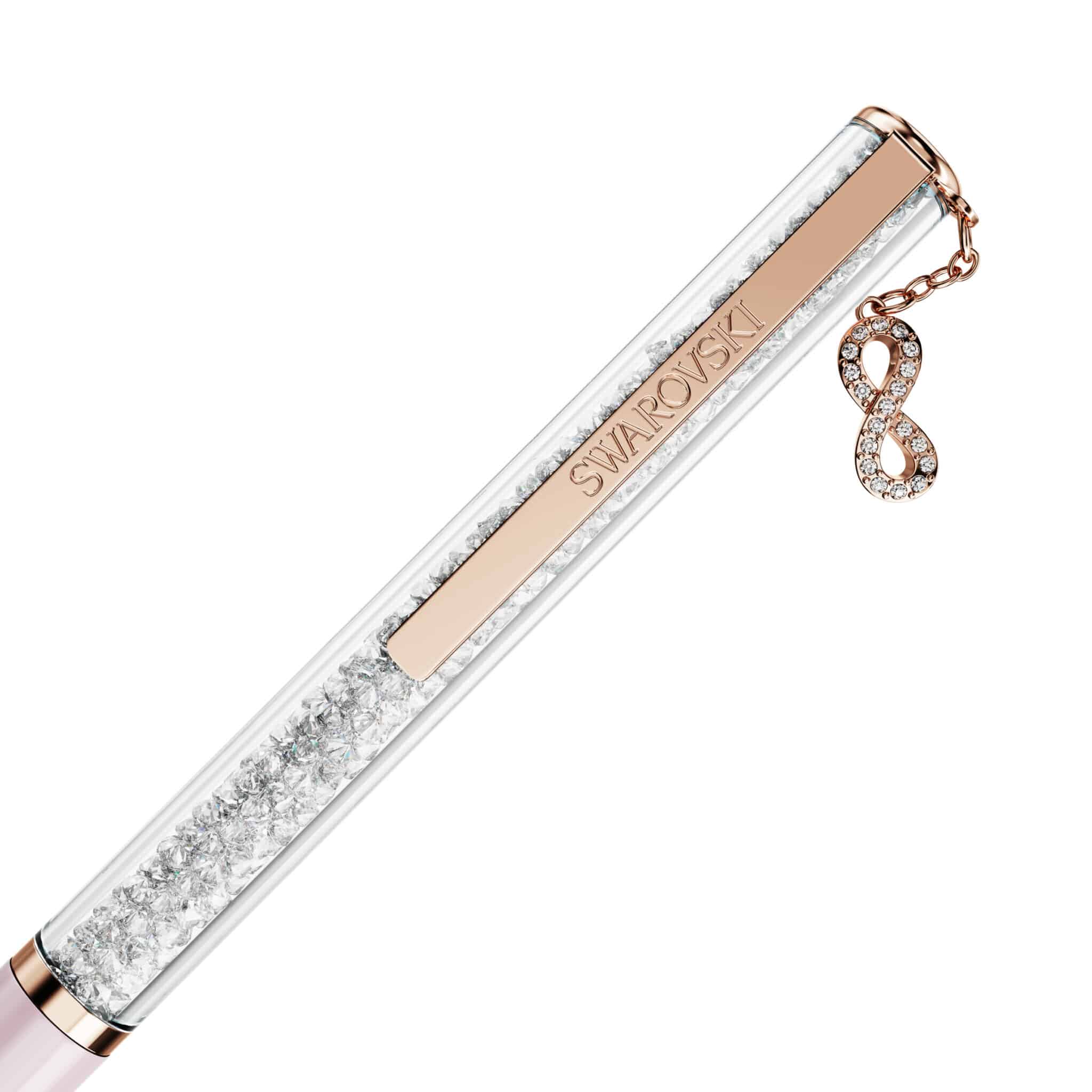 Swarovski Crystalline Silk Ballpoint Pen, Infinity, Pink lacquered, Rose Gold-tone Plated -Swarovski