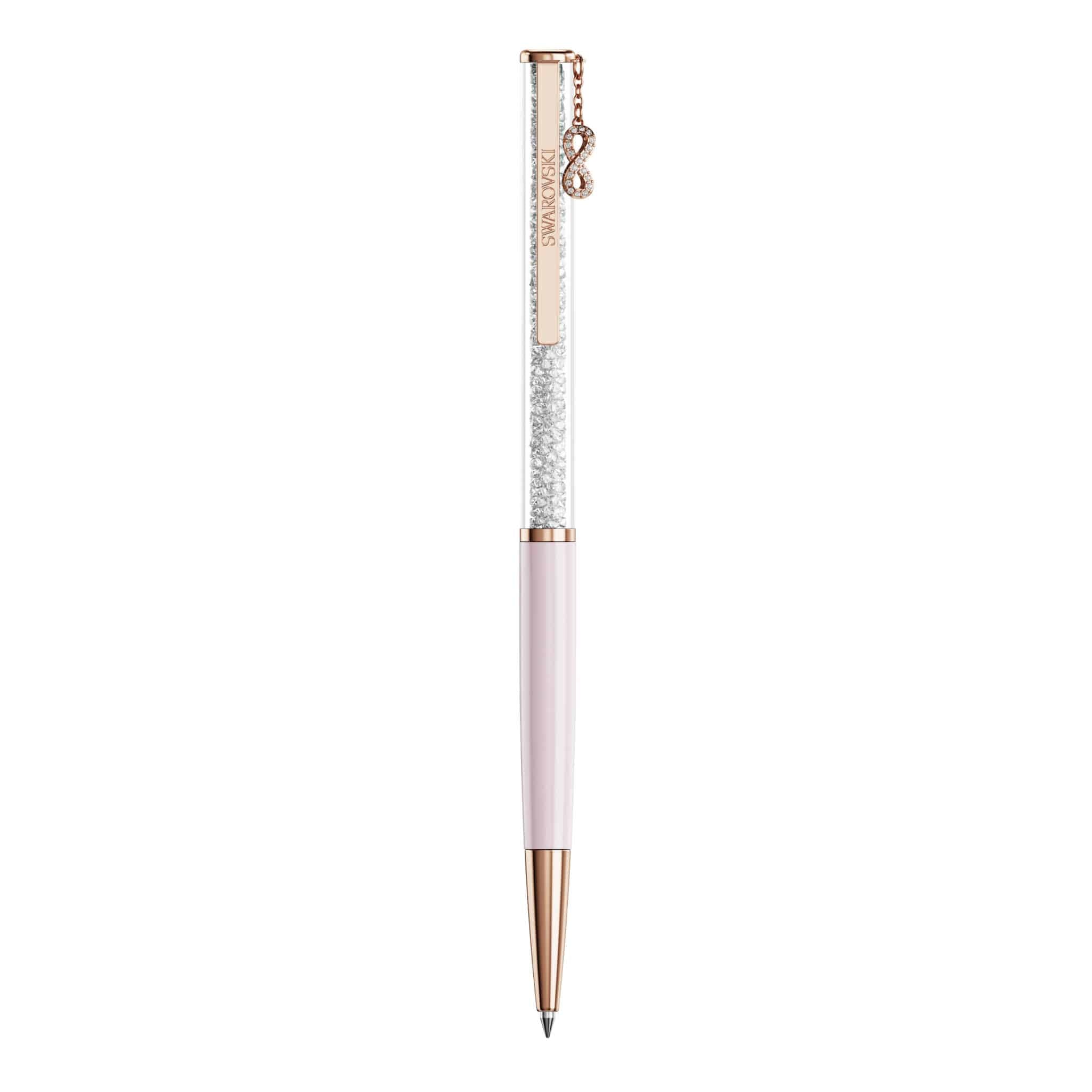 Swarovski Crystalline Silk Ballpoint Pen, Infinity, Pink lacquered, Rose Gold-tone Plated -Swarovski