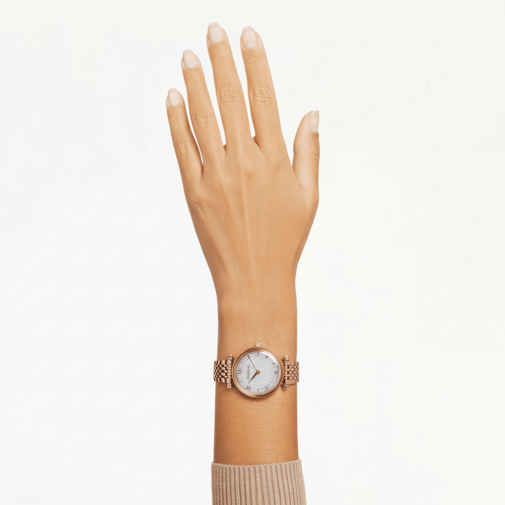 Swarovski Crystalline Wonder Watch Metal bracelet, Rose gold tone, Rose gold-tone finish -Swarovski