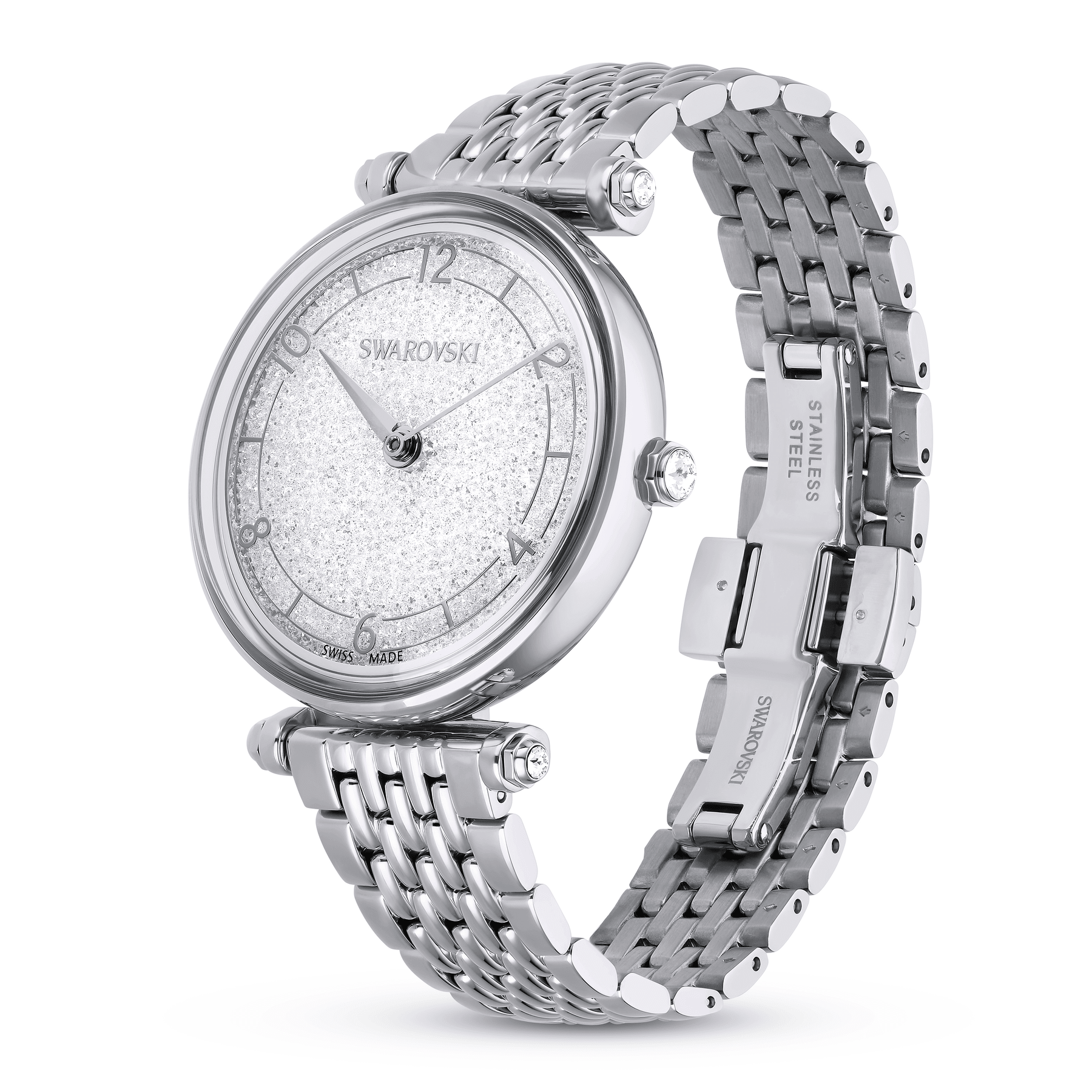 Swarovski Crystalline wonder watch Swiss Made, Metal bracelet, Silver tone, Stainless steel -Swarovski