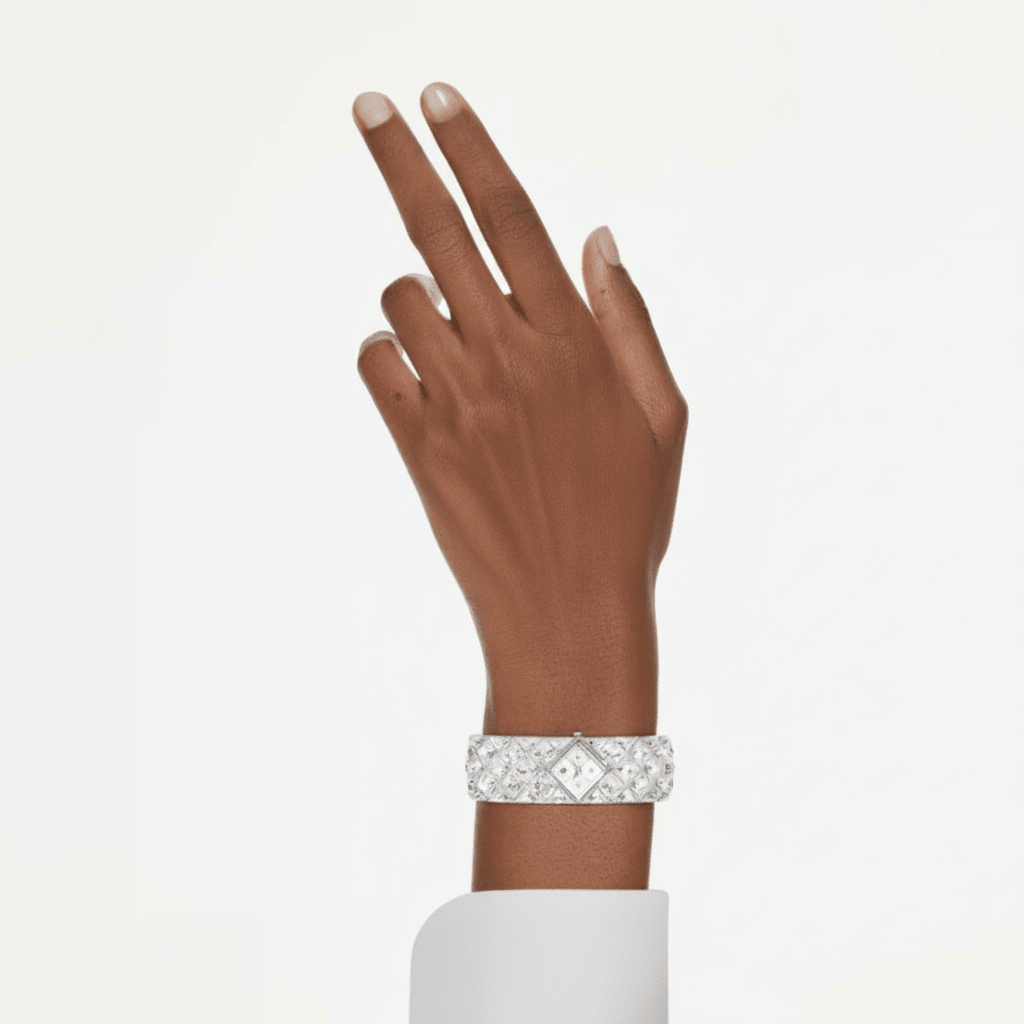Swarovski Curiosa Bangle Watch, Swiss Made, Crystal Bracelet, Silver Tone, Stainless Steel -Swarovski