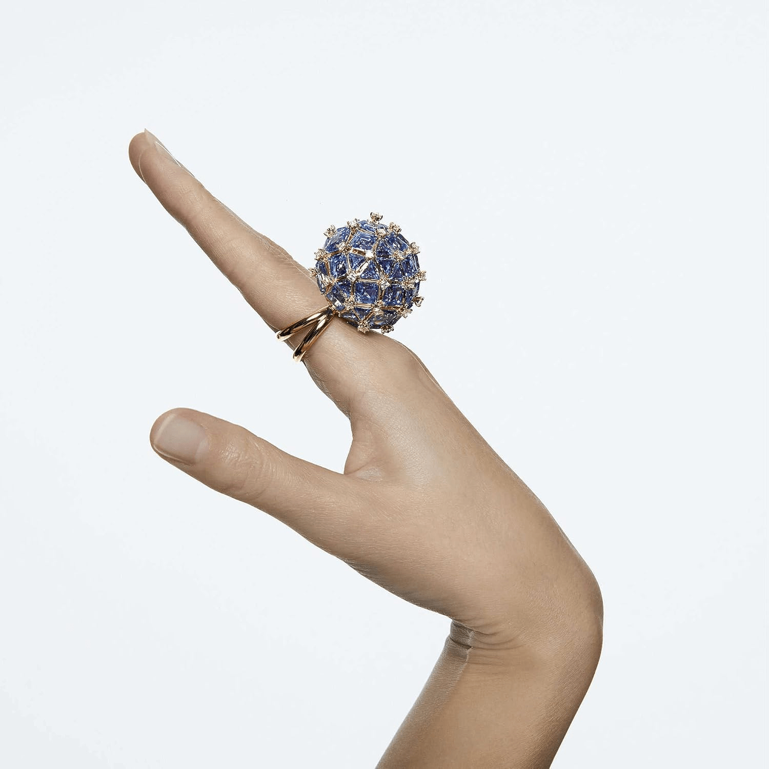 Swarovski Curiosa Ring Blue Gold Tone Plated -Swarovski