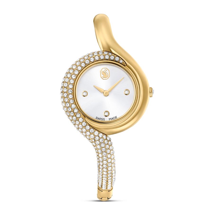 Swarovski Dextera Asymmetric Watch, Swiss Made, Metal bracelet, Gold tone, Gold-tone Finish -Swarovski