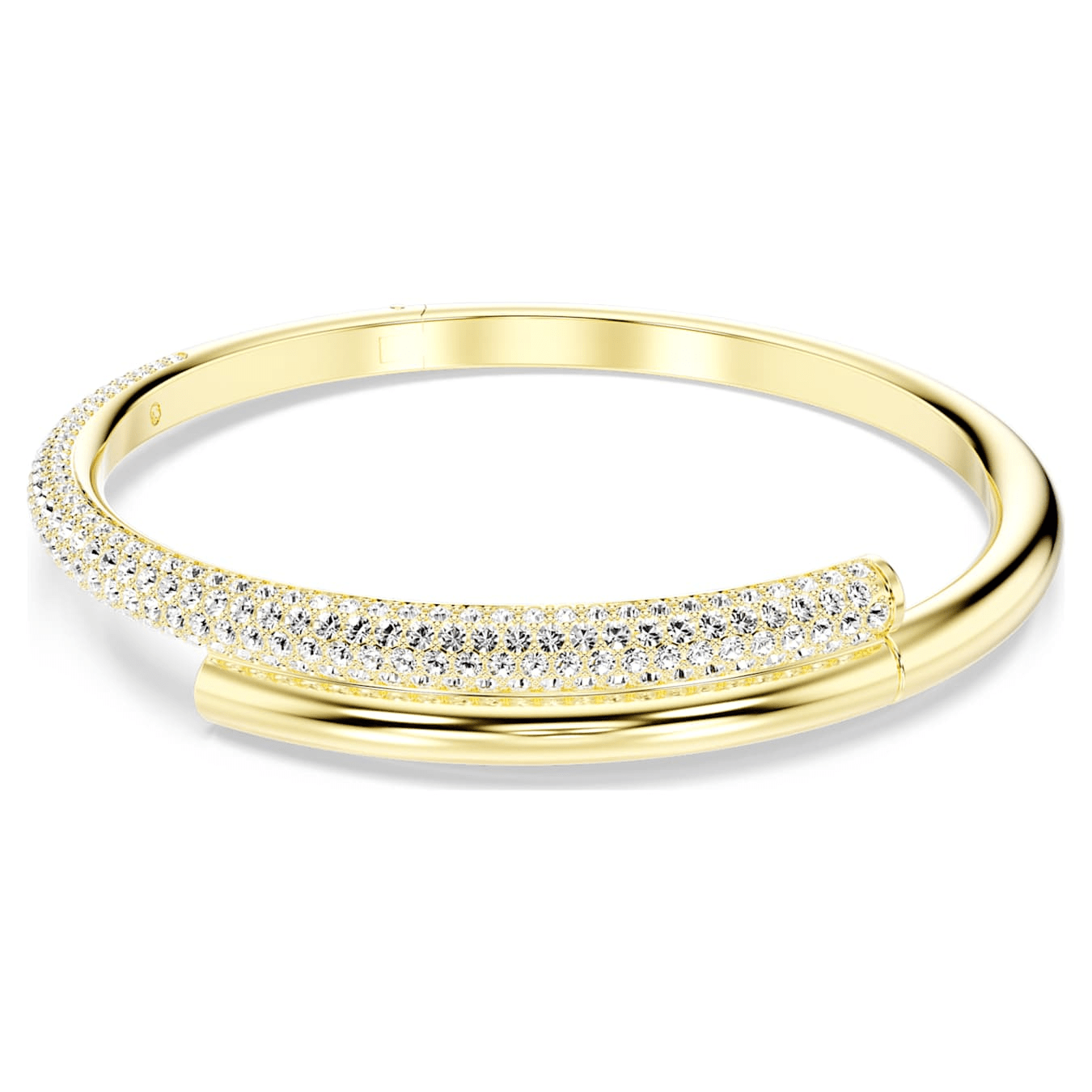 Swarovski Dextera bangle Magnetic closure, White, Gold-tone plated -Swarovski