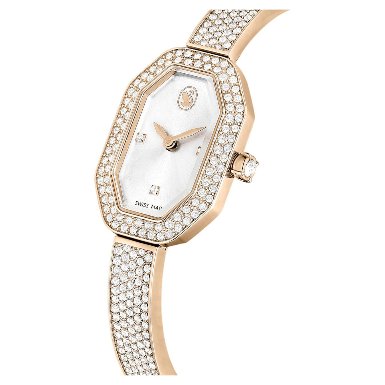 Swarovski Dextera Bangle Watch Swiss Made Metal Bracelet Gold Tone Champagne Gold-Tone Finish -Swarovski