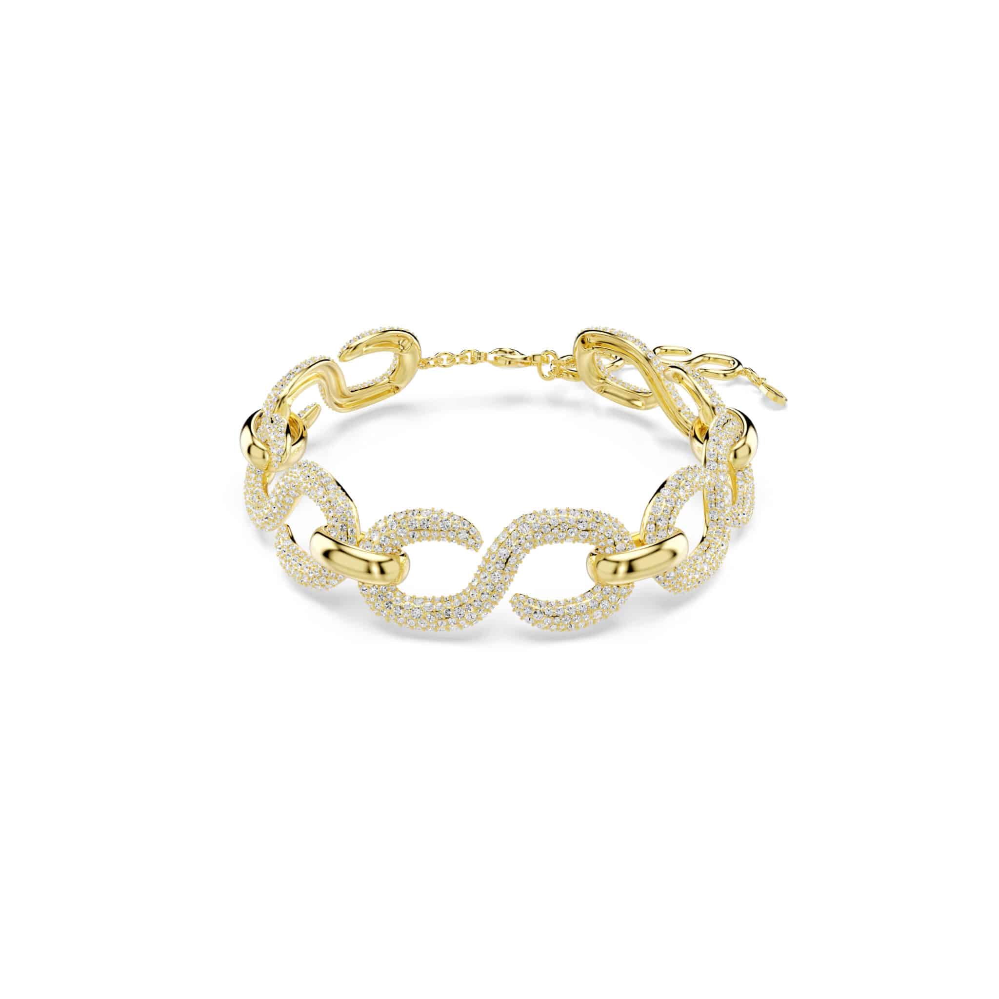 Swarovski Dextera Choker, Round cut, White, Gold-tone plated -Swarovski