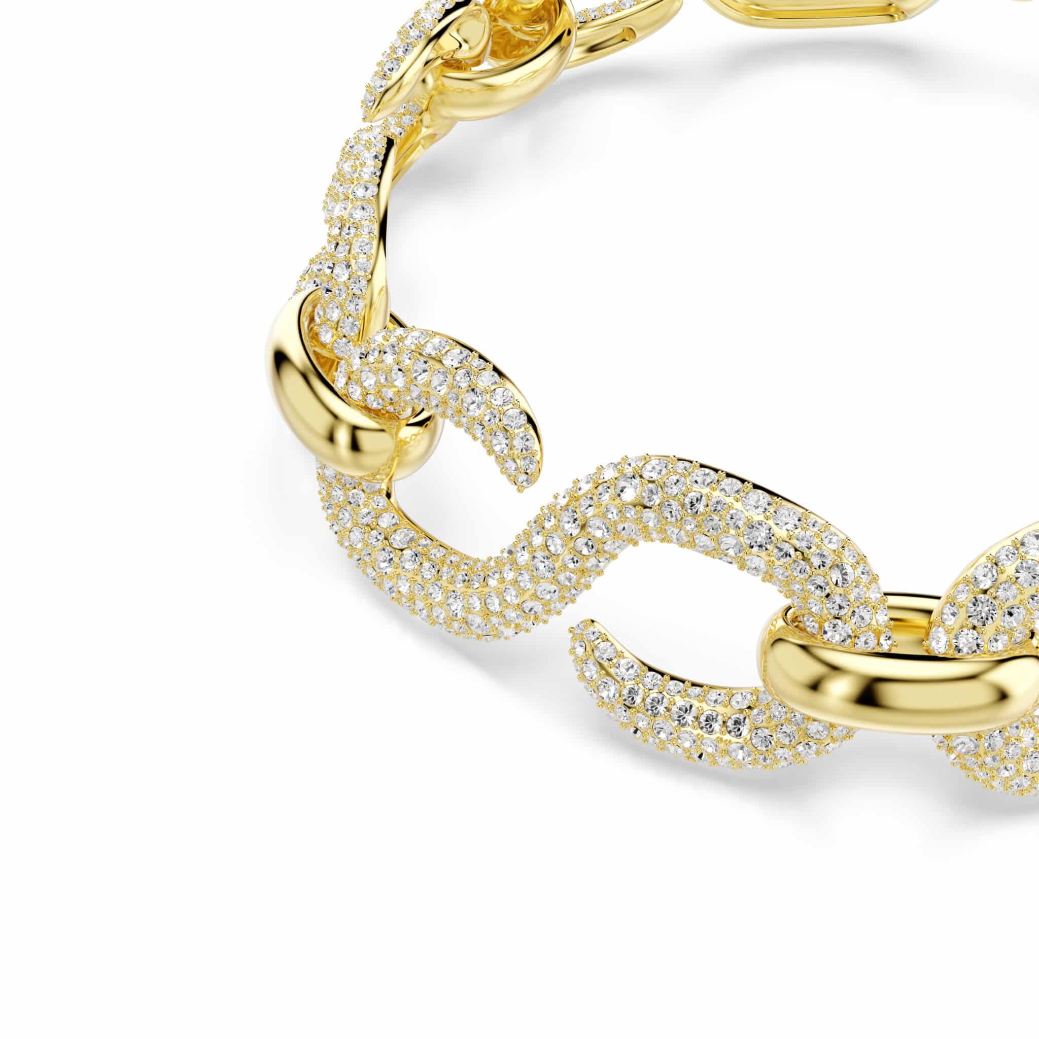 Swarovski Dextera Choker, Round cut, White, Gold-tone plated -Swarovski