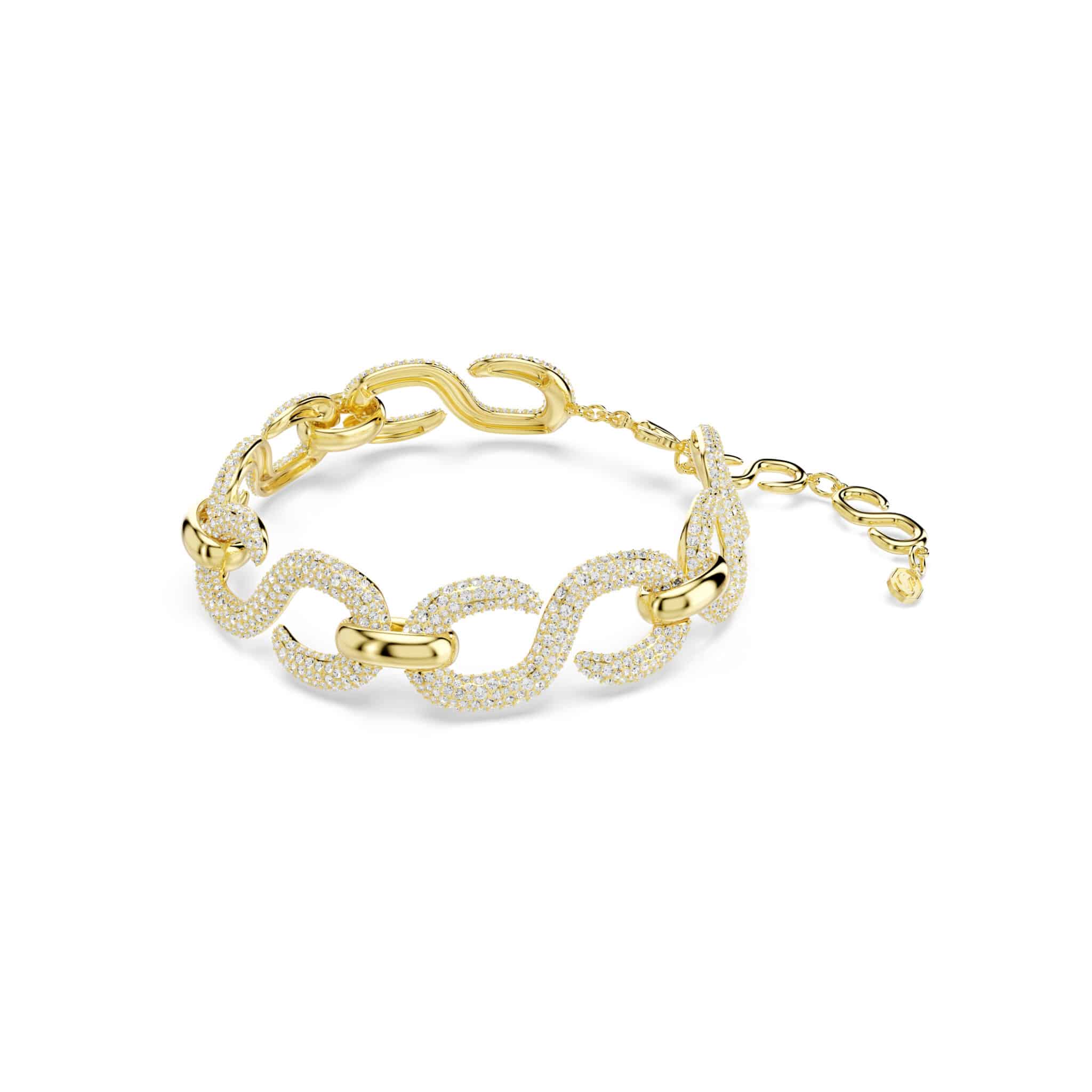 Swarovski Dextera Choker, Round cut, White, Gold-tone plated -Swarovski