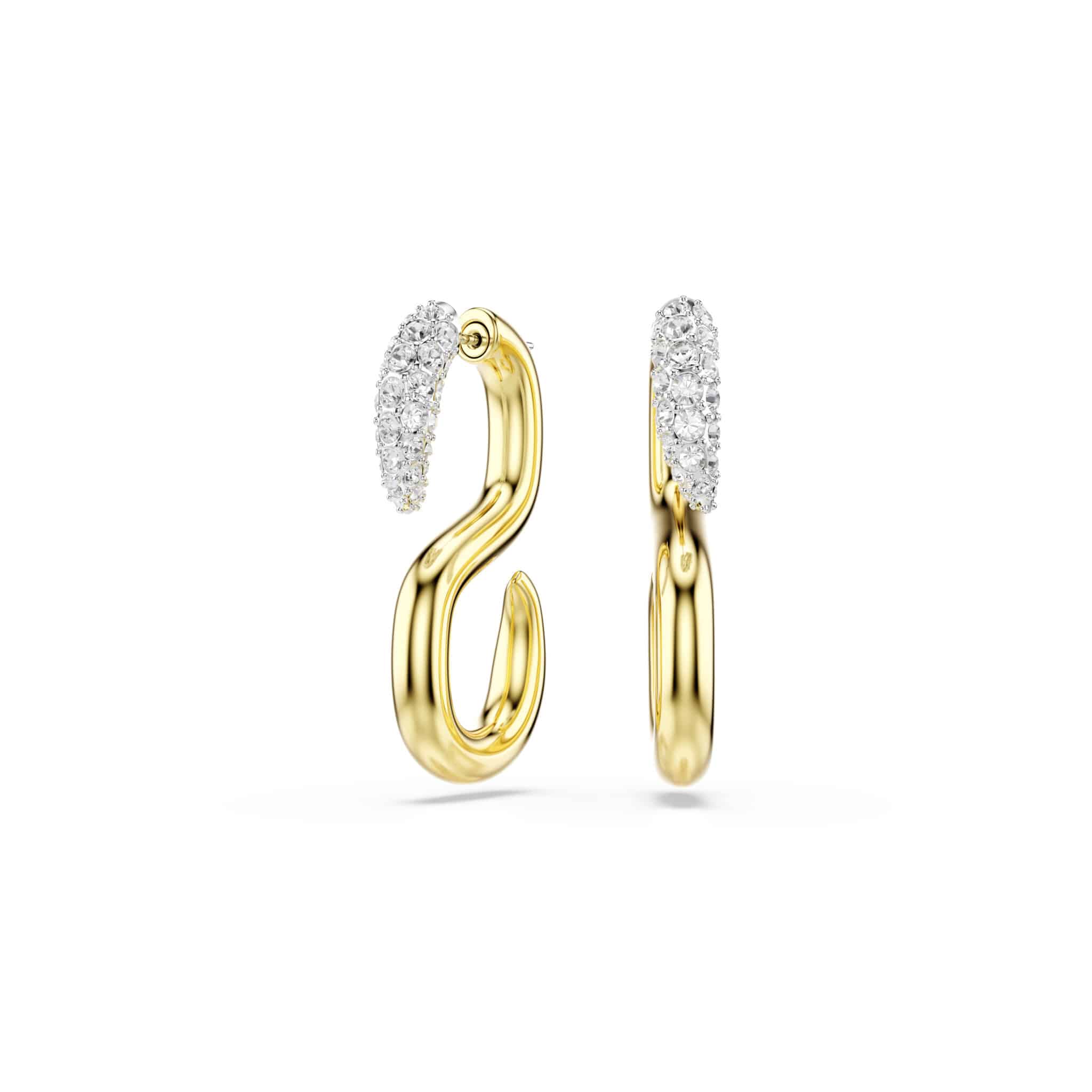 Swarovski Dextera Earrings, Round cut, White, Mixed metal finish -Swarovski