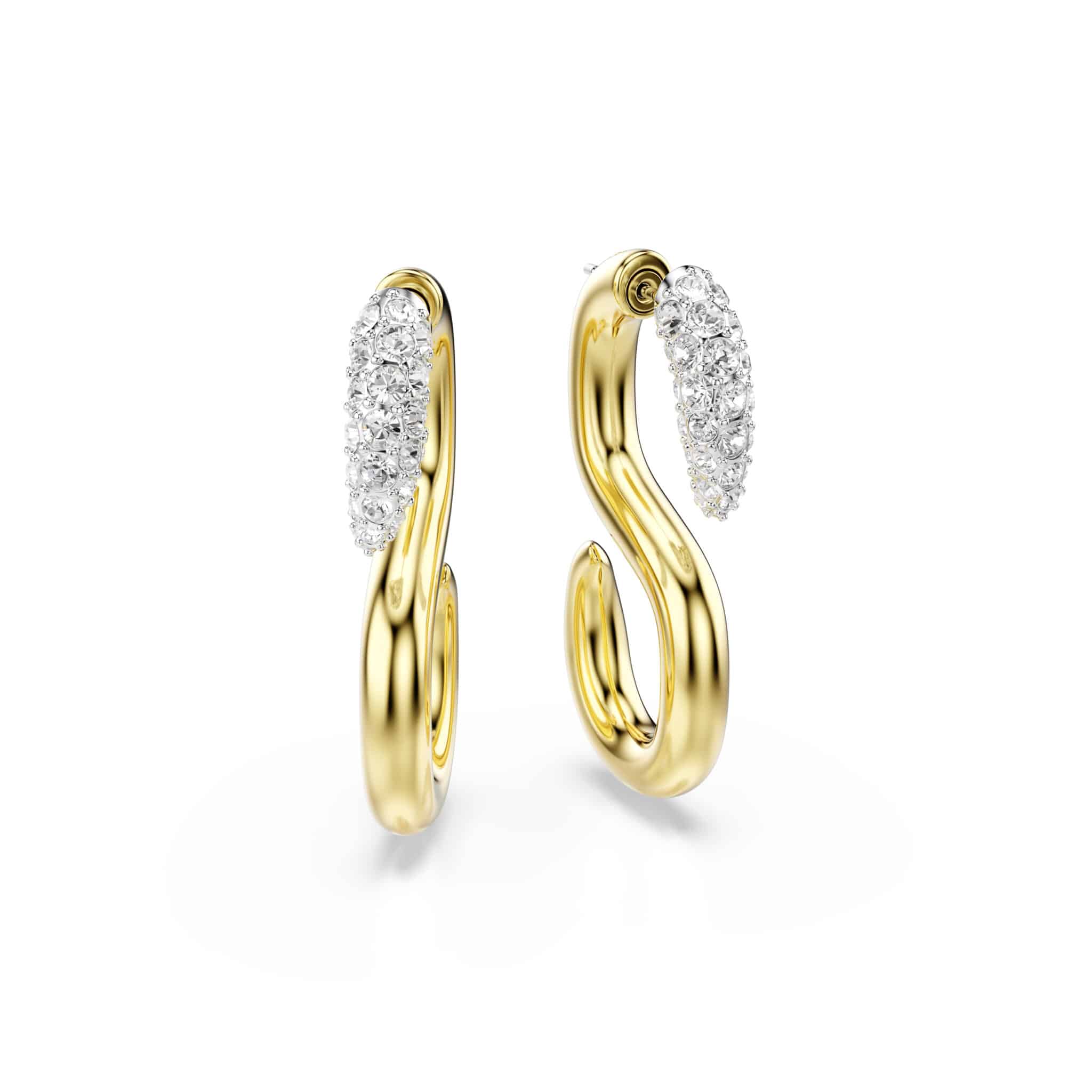 Swarovski Dextera Earrings, Round cut, White, Mixed metal finish -Swarovski