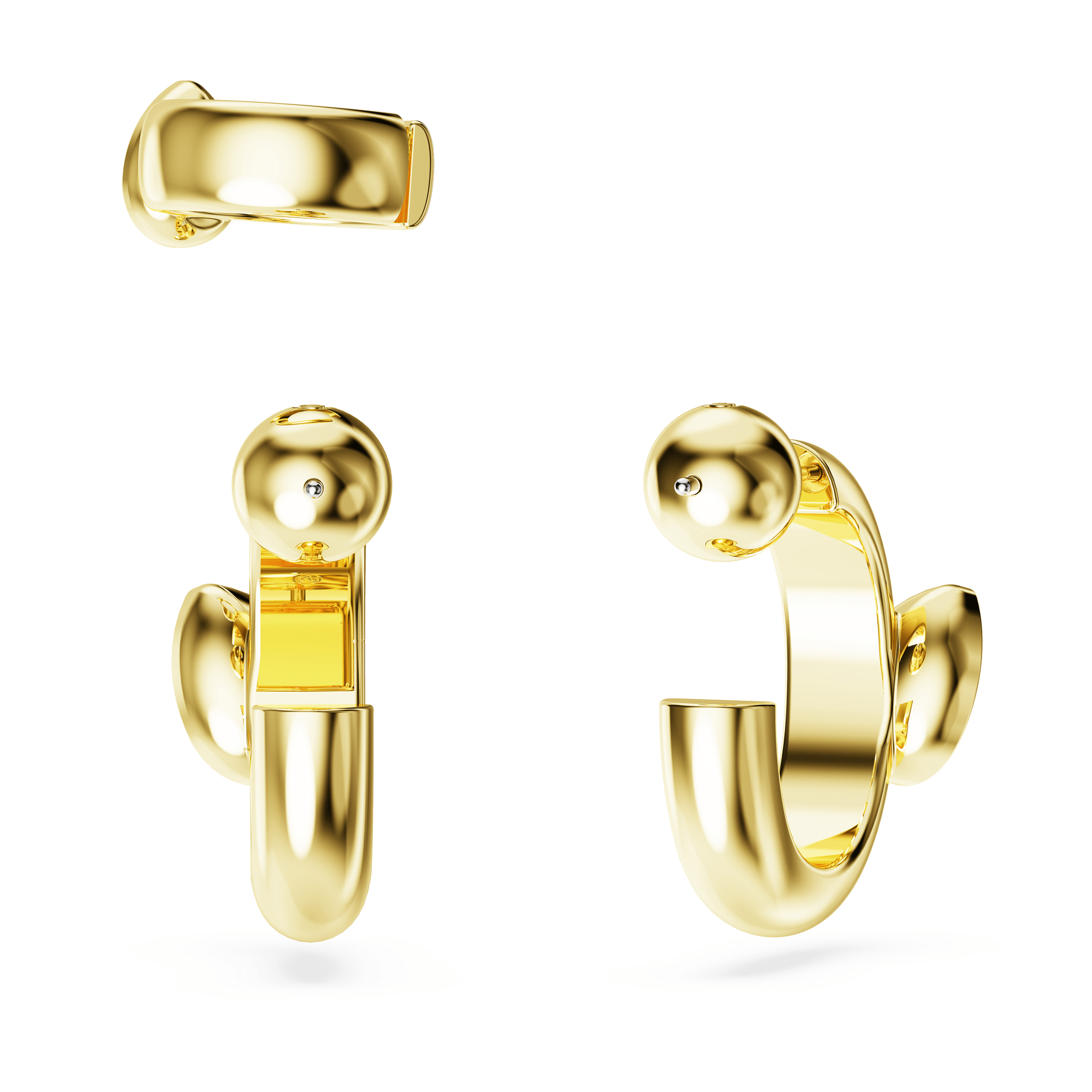 Swarovski Dextera Hoop Earrings With Ear Cuff Set (3), Pear Cut, White, Gold-Tone Plated -Swarovski