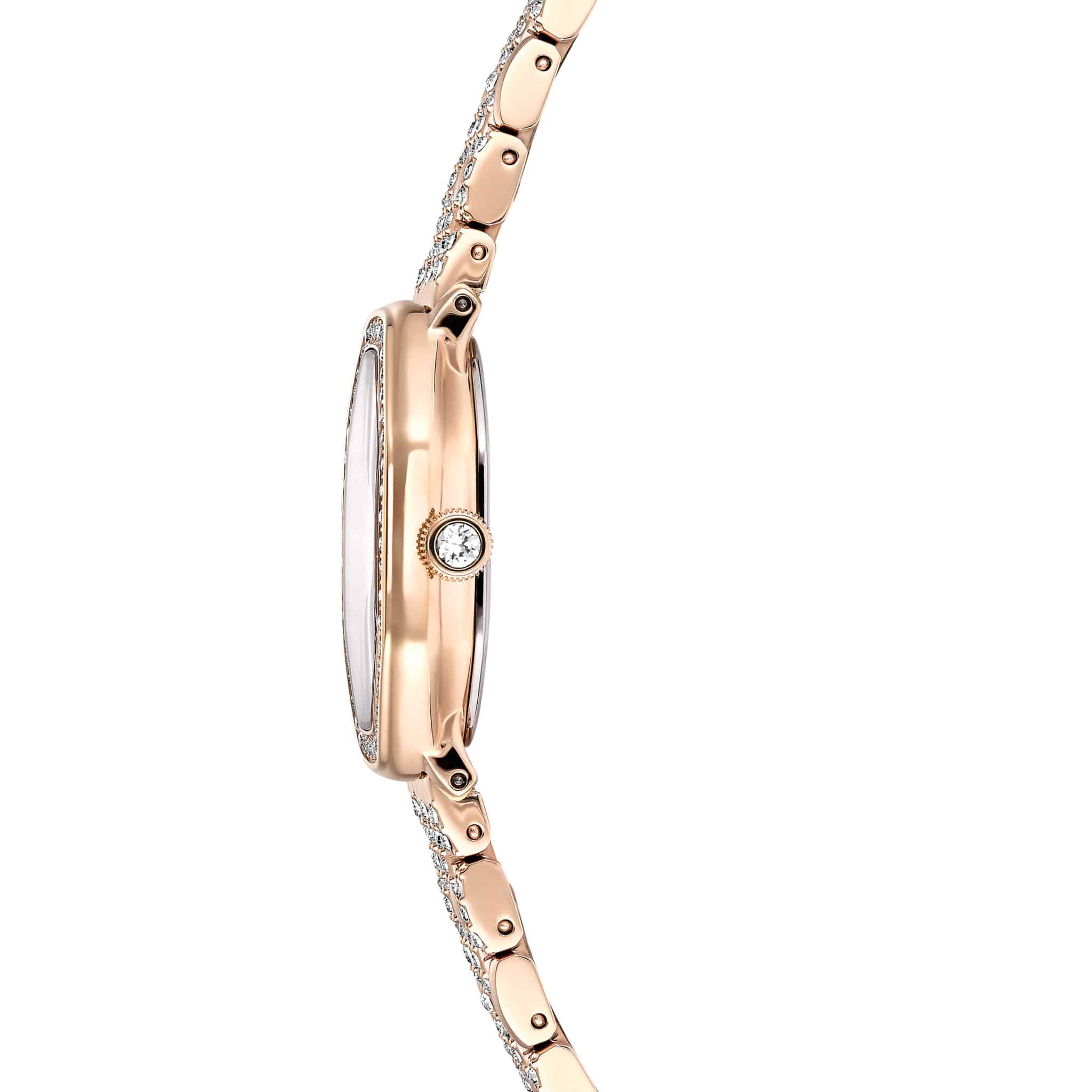 Swarovski Dextera Octagon Watch, Swiss Made, Metal Bracelet, Gold tone, Rose Gold-tone Finish -Swarovski