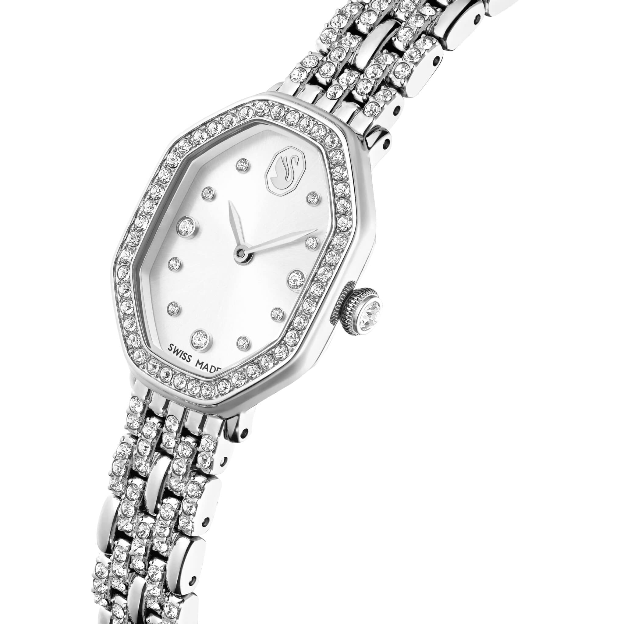 Swarovski Dextera Octagon Watch, Swiss Made, Metal Bracelet, Silver tone, Stainless steel -Swarovski