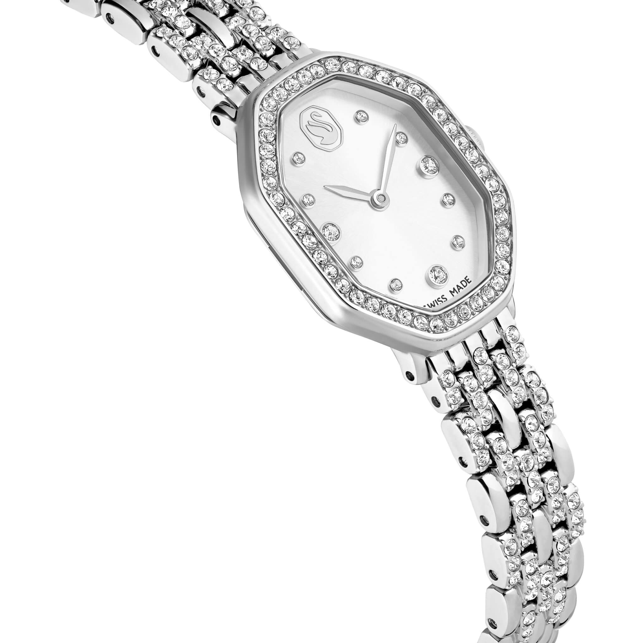 Swarovski Dextera Octagon Watch, Swiss Made, Metal Bracelet, Silver tone, Stainless steel -Swarovski