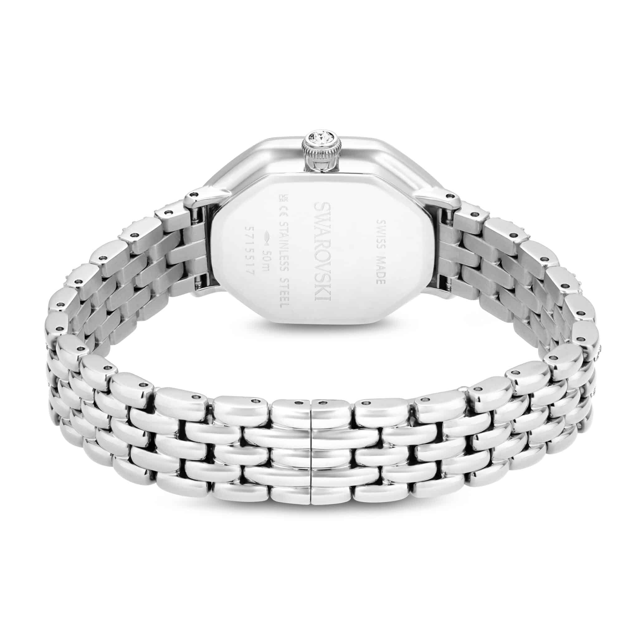 Swarovski Dextera Octagon Watch, Swiss Made, Metal Bracelet, Silver tone, Stainless steel -Swarovski