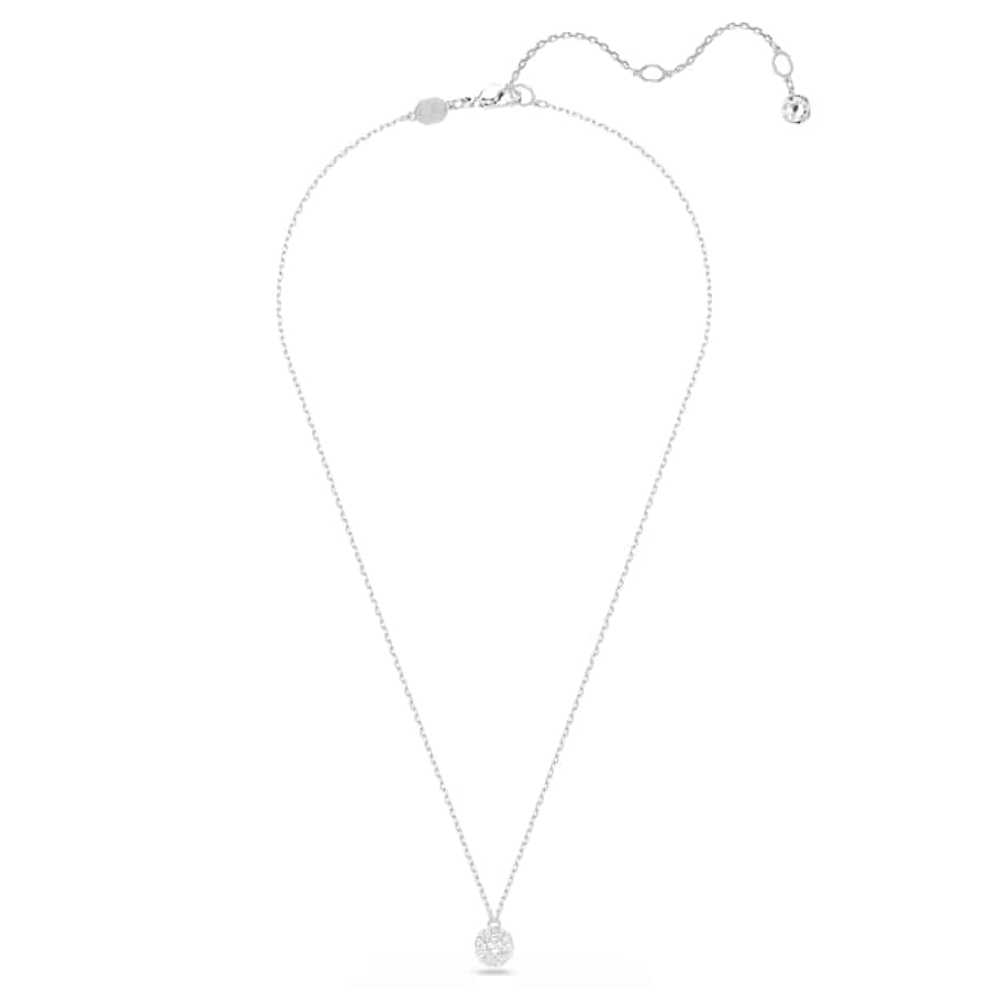 Swarovski Dextera Pendant, Round Cut, Sphere, White, Rhodium Plated -Swarovski