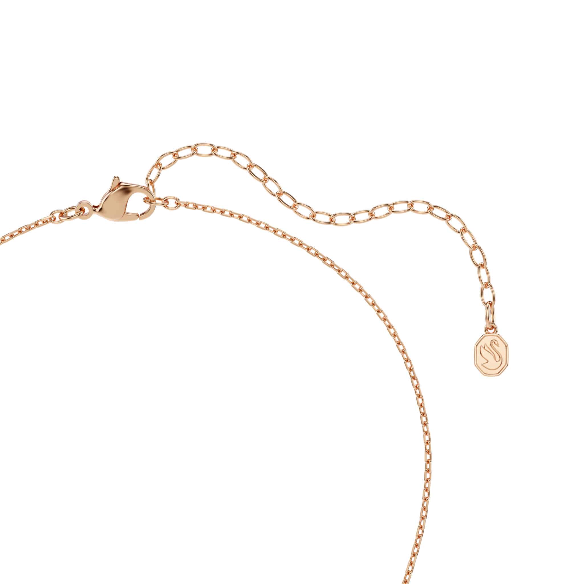 Swarovski Dextera Pendant, Round cut, White, Rose gold-tone plated -Swarovski