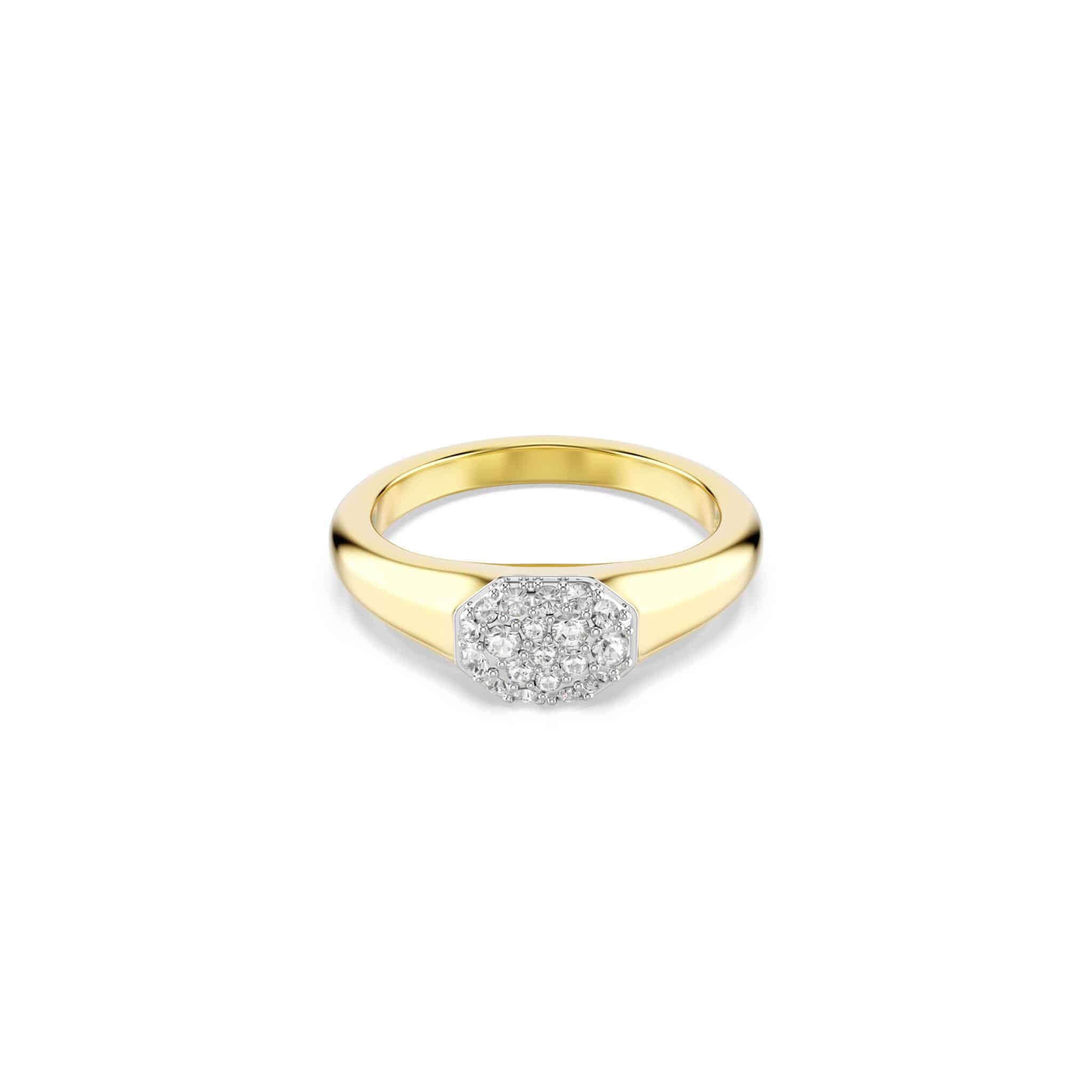 Swarovski Dextera Ring, Mixed Cuts, White, Gold-tone Plated -Swarovski