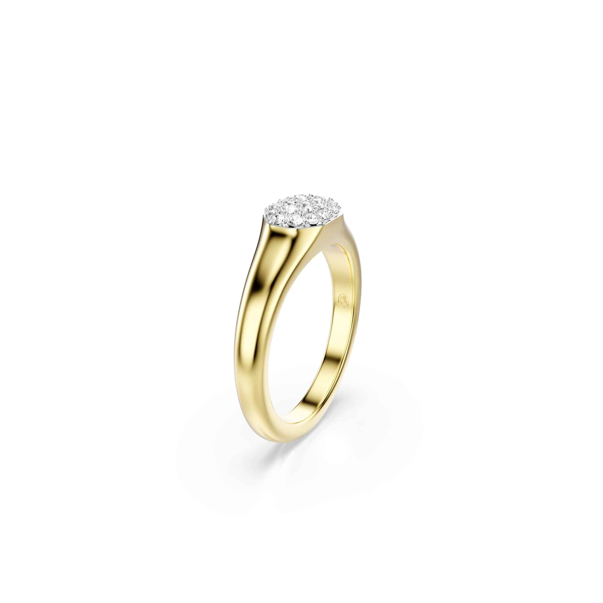 Swarovski Dextera Ring, Mixed Cuts, White, Gold-tone Plated -Swarovski