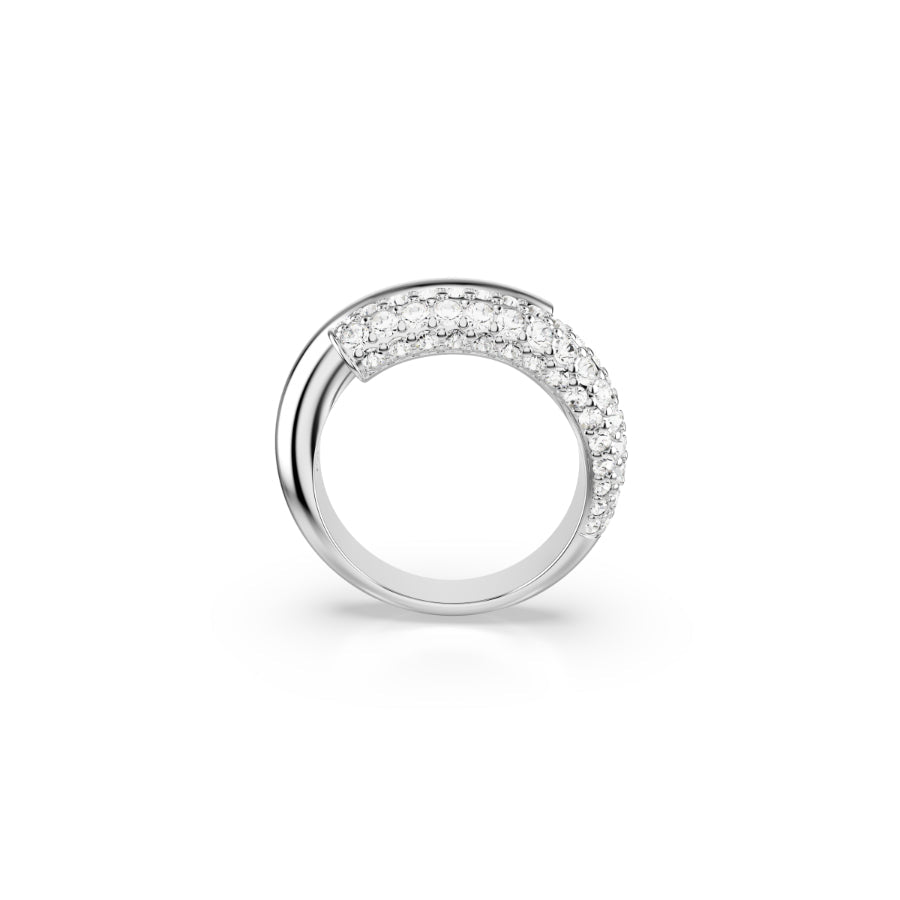 Swarovski Dextera Ring, White, Rhodium Plated -Swarovski