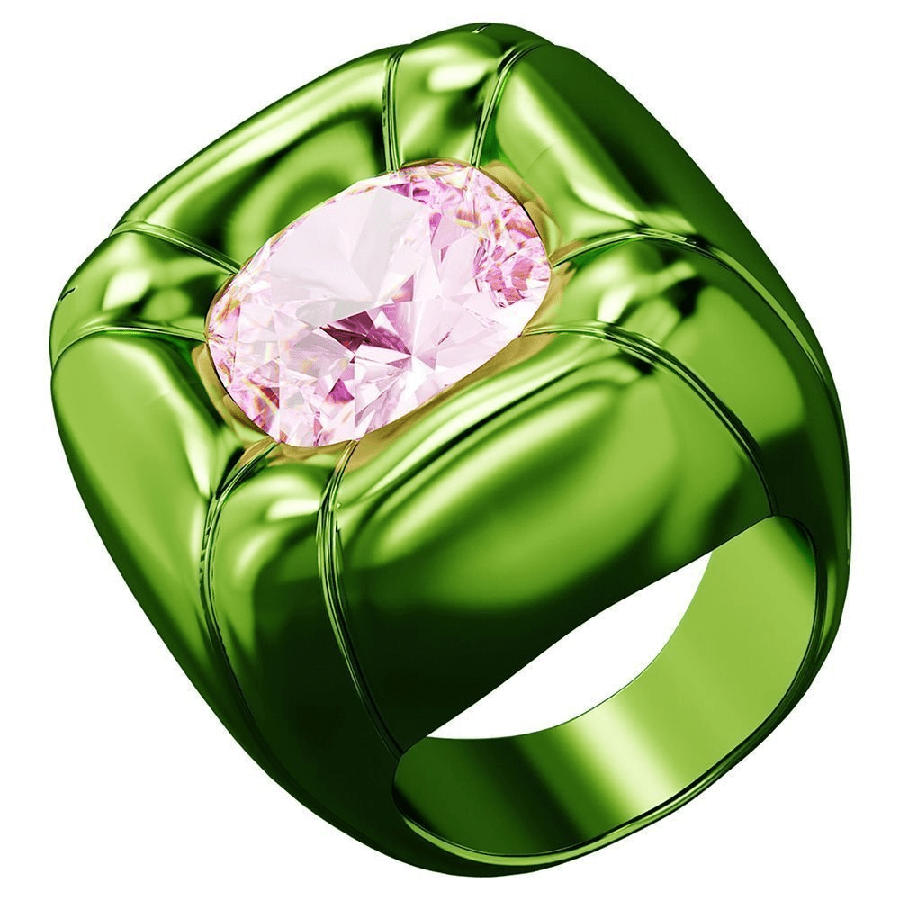 Swarovski Dulcis Cocktail Ring Cushion Cut, Green -Swarovski