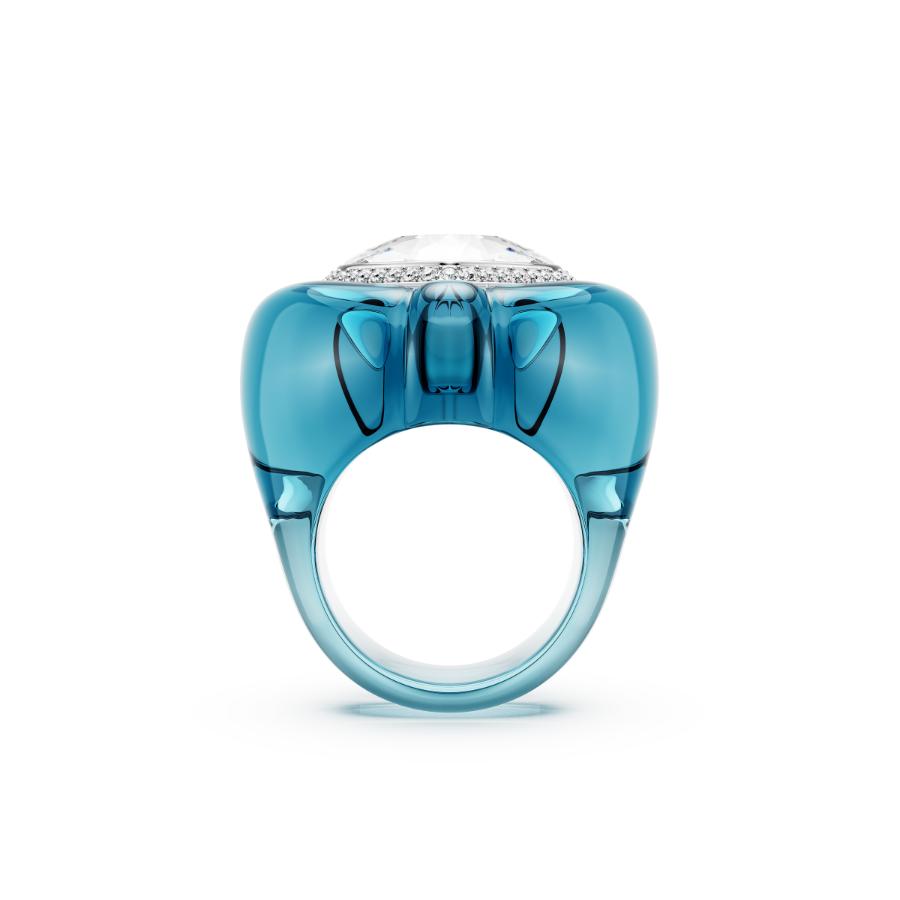 Swarovski Dulcis Cocktail Ring, Heart Cut, Pavé, Heart, Blue -Swarovski