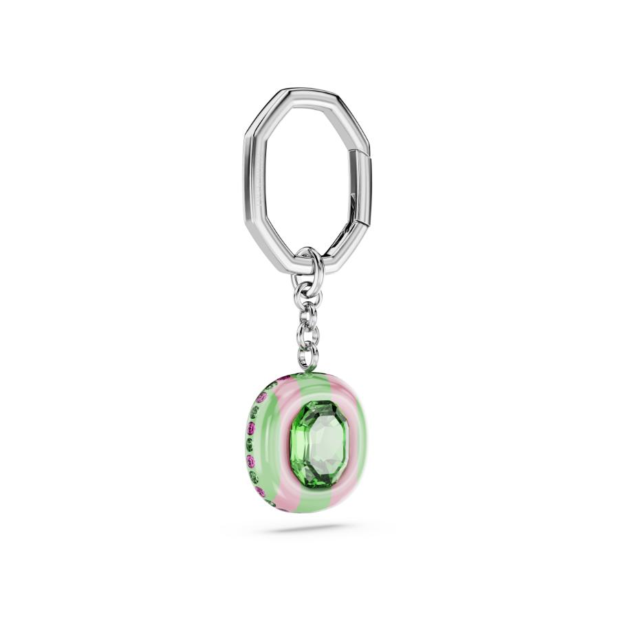 Swarovski Dulcis key ring, Octagon cut, Multicolored, Rhodium plated -Swarovski