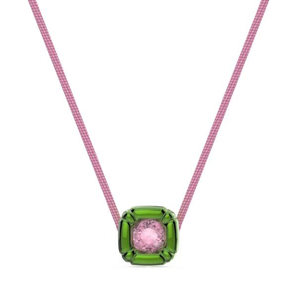 Swarovski Dulcis Necklace Cushion Cut, Green -Swarovski