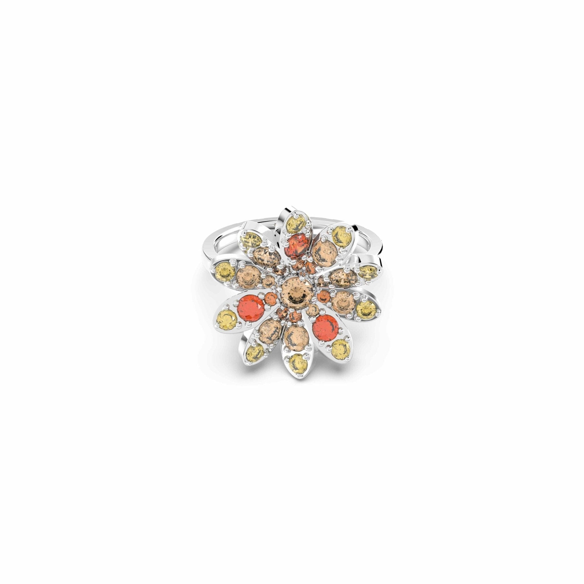 Swarovski Eternal Flower Ring, Multicolored, Rhodium Plated -Swarovski