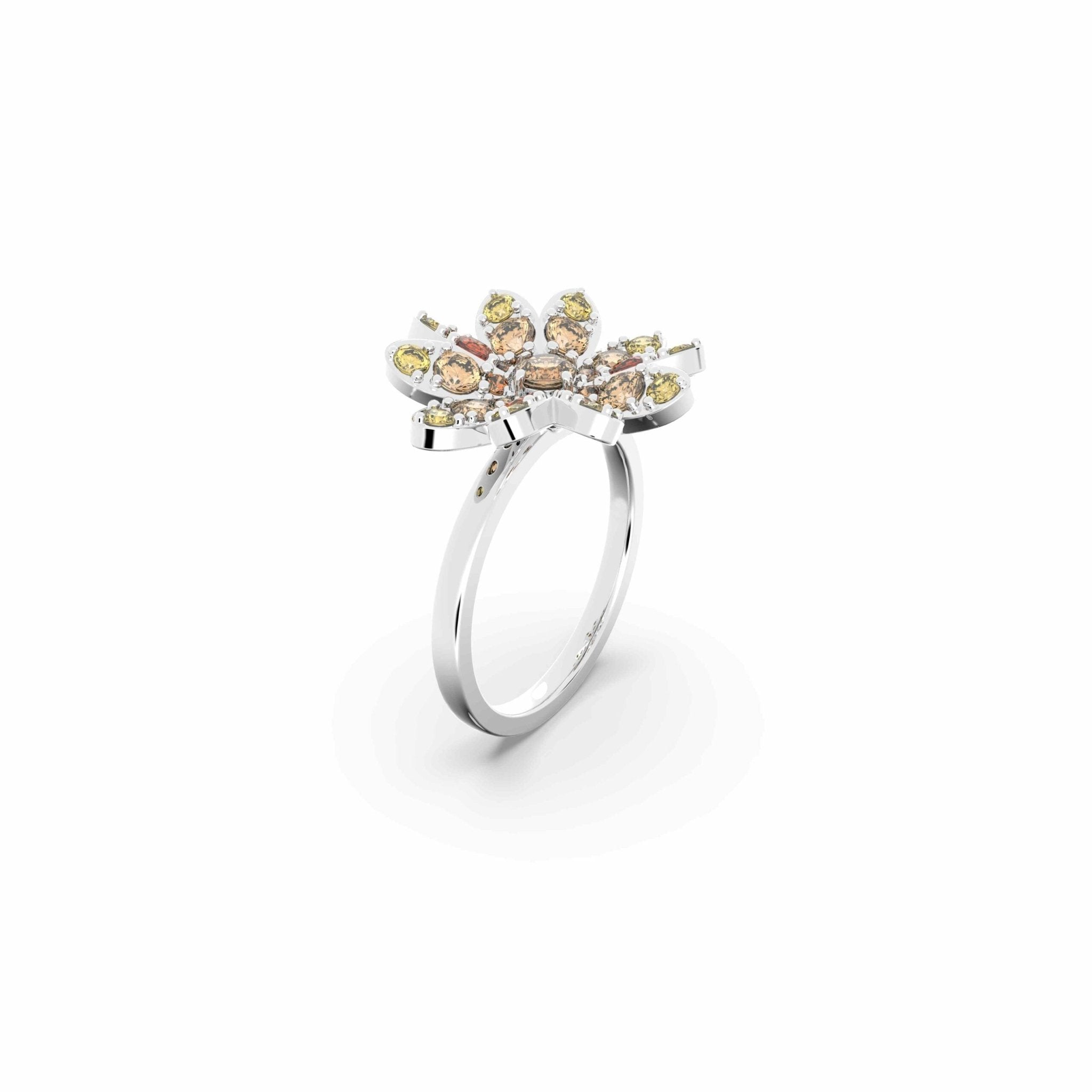Swarovski Eternal Flower Ring, Multicolored, Rhodium Plated -Swarovski