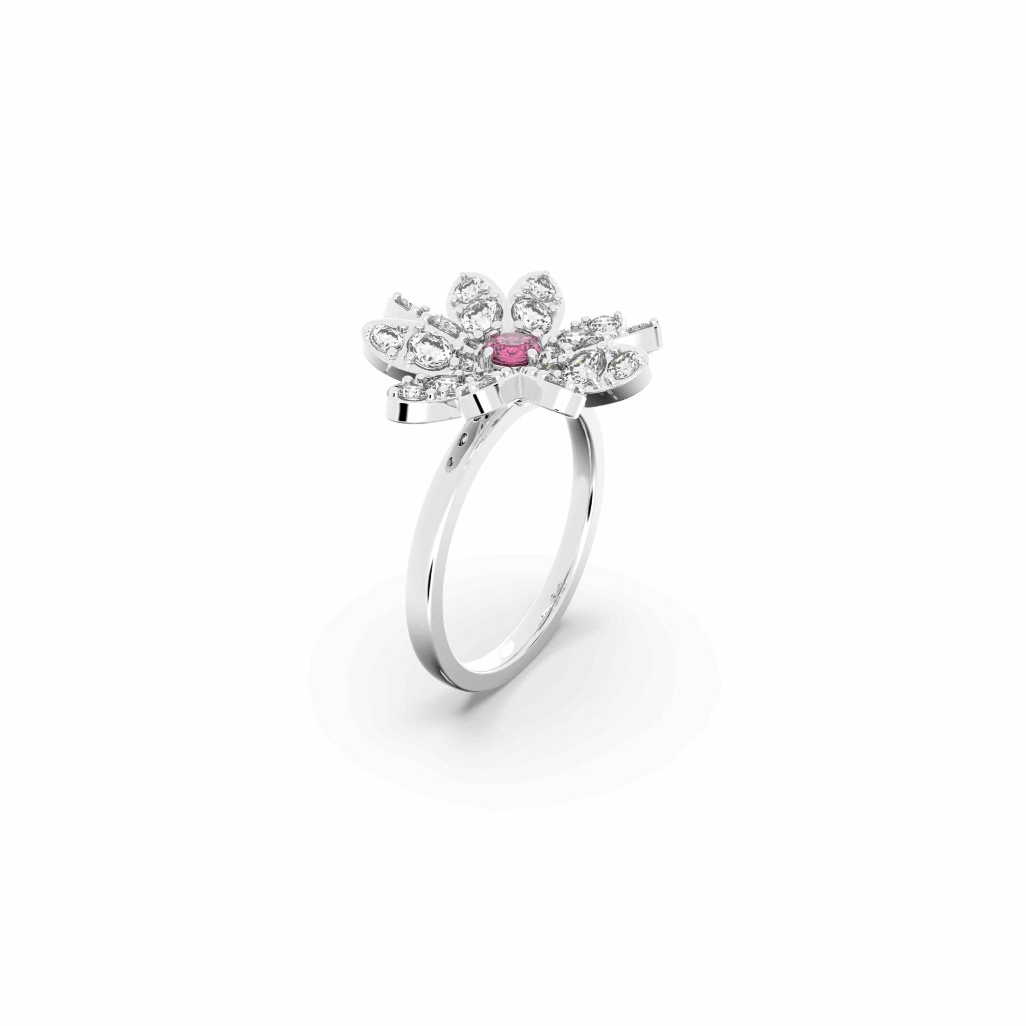 Swarovski Eternal Flower Ring, Pink, Mixed Metal Finish -Swarovski