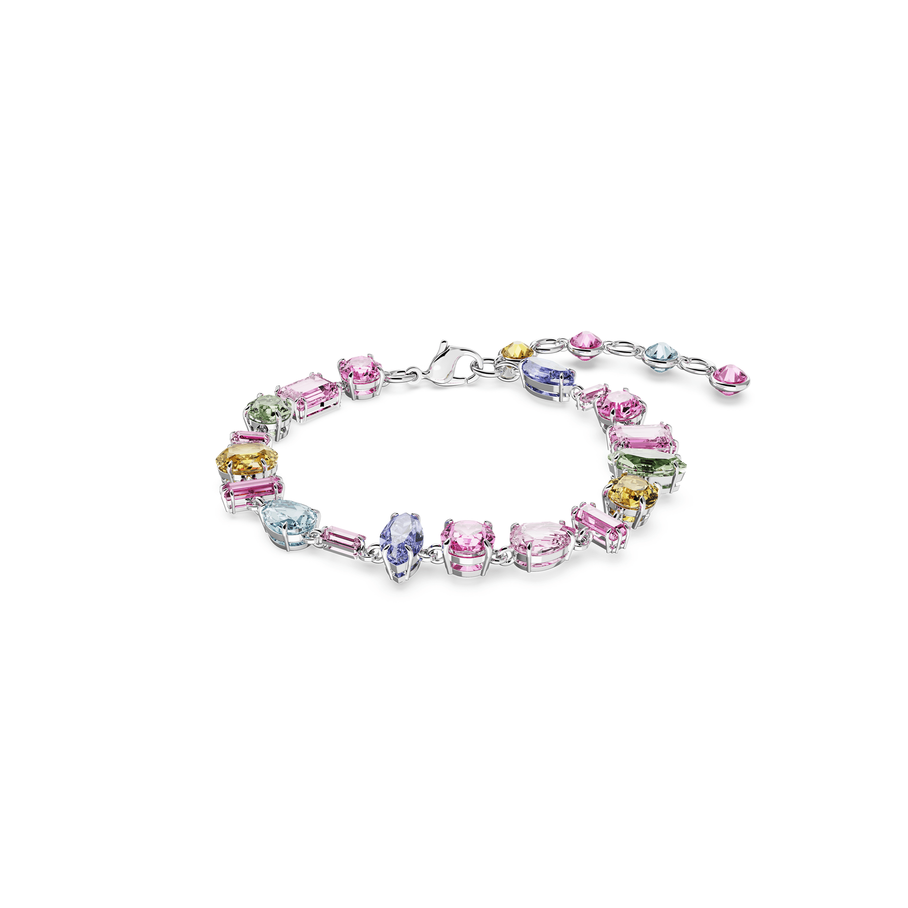 Swarovski Gema bracelet Mixed cuts, Multicoloured, Rhodium plated -Swarovski