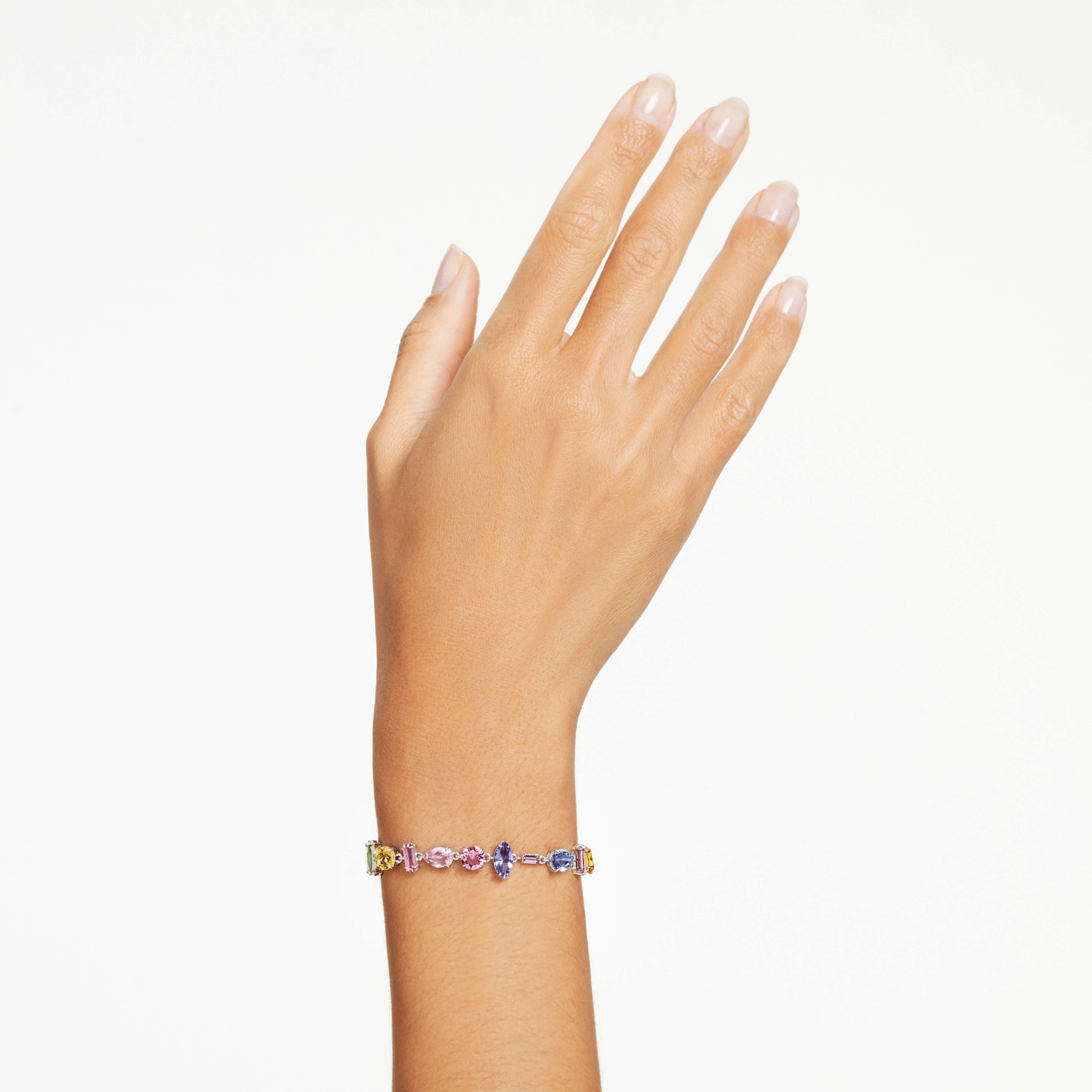 Swarovski Gema bracelet Mixed cuts, Multicoloured, Rhodium plated -Swarovski