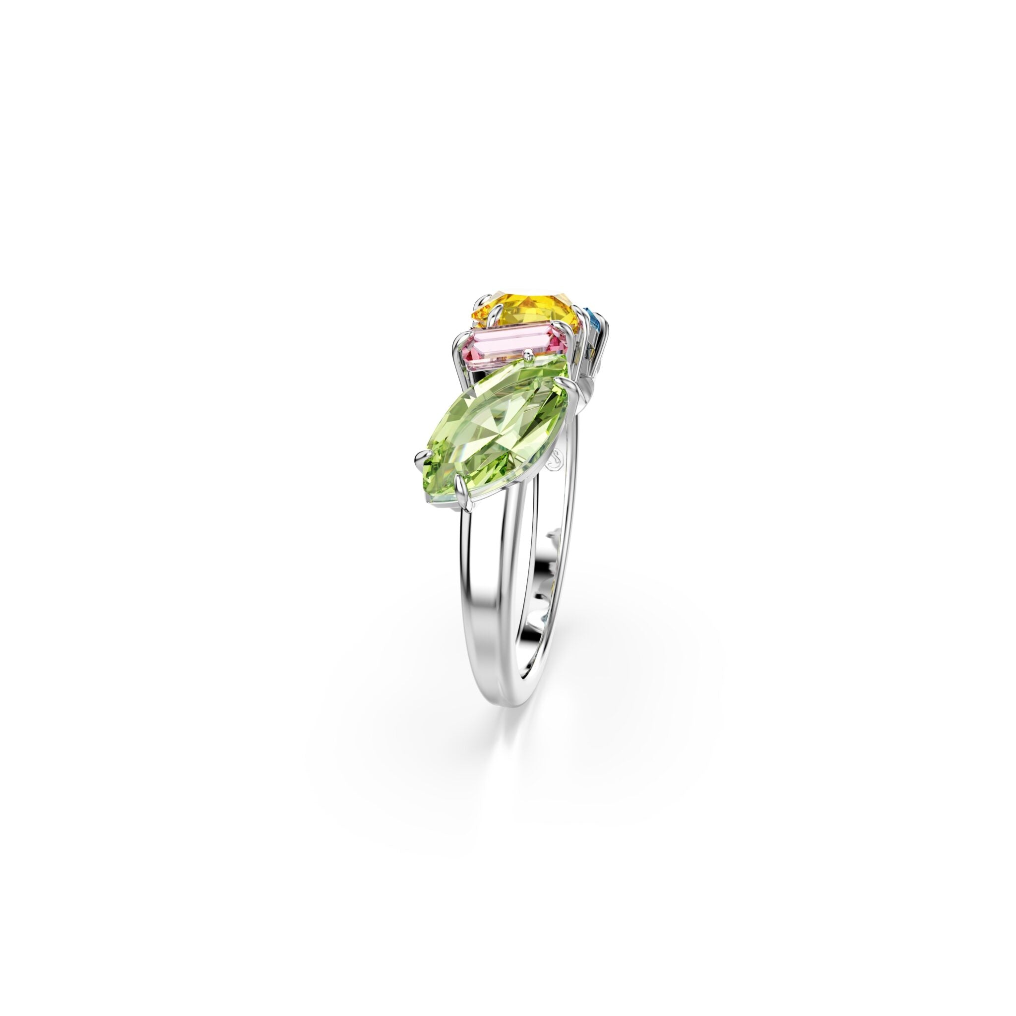Swarovski Gema Ring Mixed Cut, Multicolor, Rhodium Plated -Swarovski