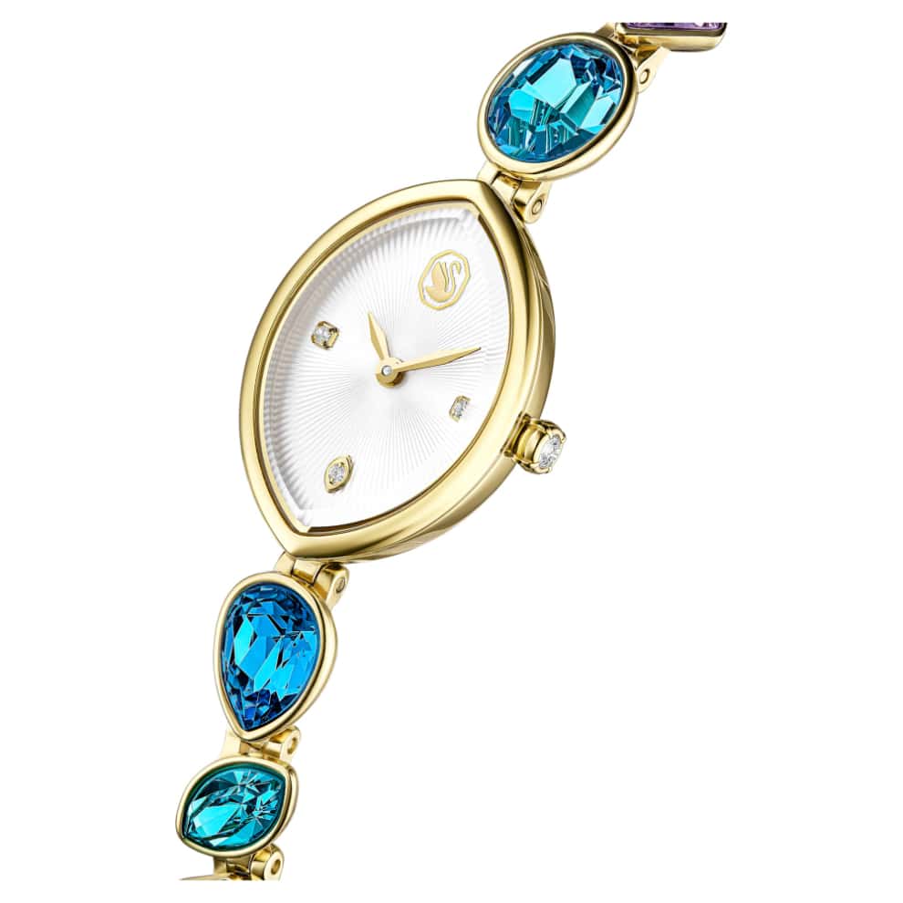 Swarovski Gema Watch, Crystal Bracelet, Gold tone, Gold-tone finish -Swarovski