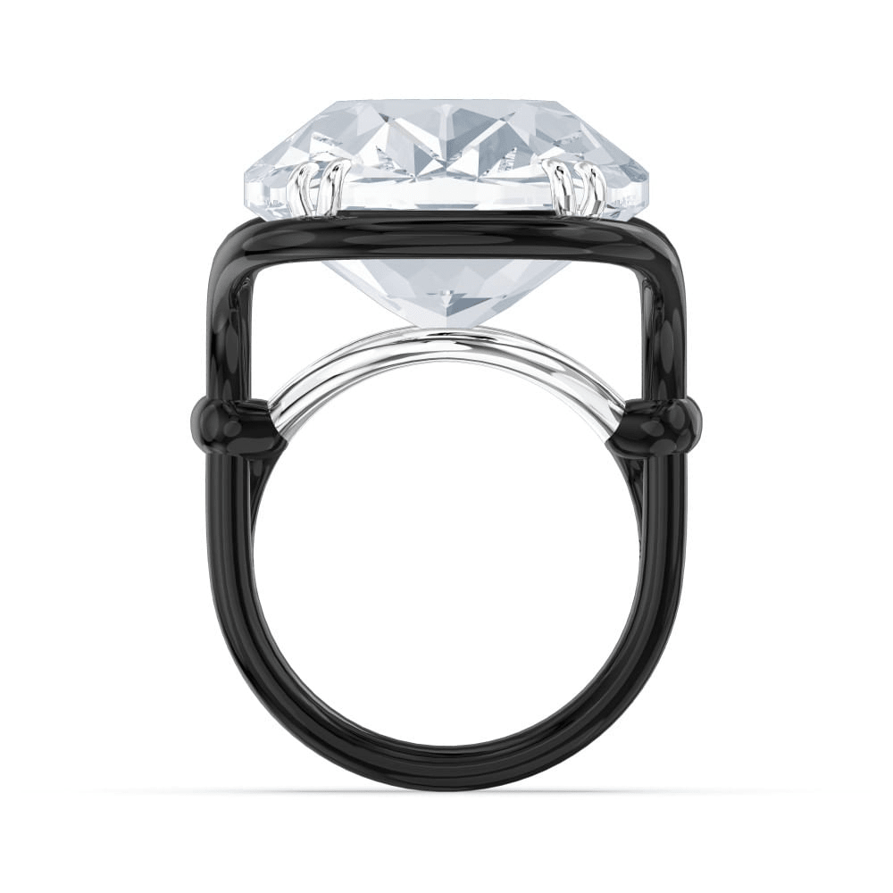 Swarovski Harmonia Ring, Oversized Crystal, White, Metal Mix -Swarovski