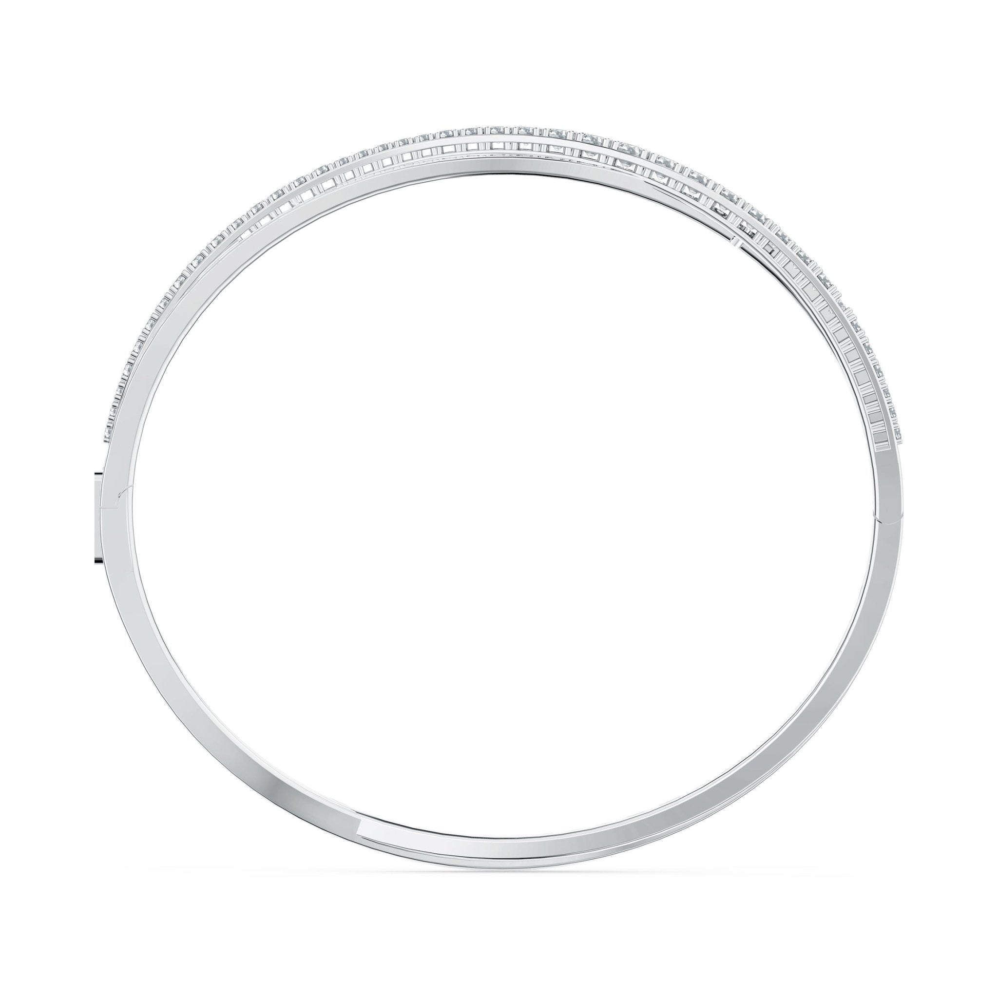 Swarovski Hyperbola Bangle Round Cut, White, Rhodium plated -Swarovski