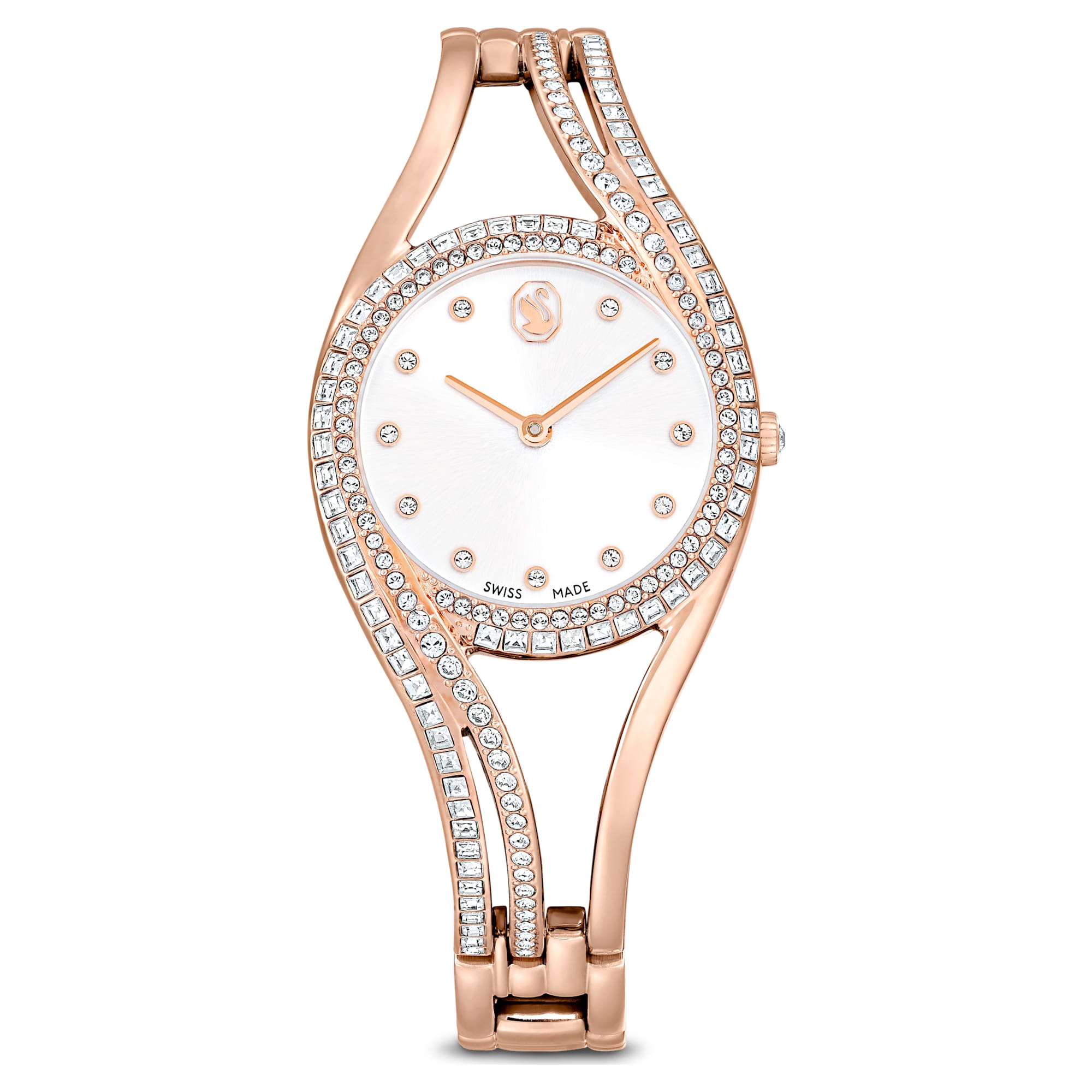 Swarovski Hyperbola Bangle Watch Swiss Made, Rose Gold tone, Rose gold-tone finish -Swarovski