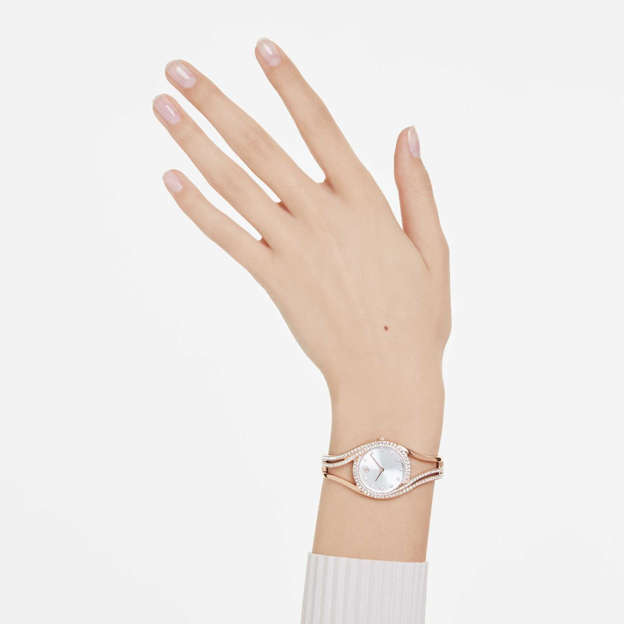 Swarovski Hyperbola Bangle Watch Swiss Made, Rose Gold tone, Rose gold-tone finish -Swarovski