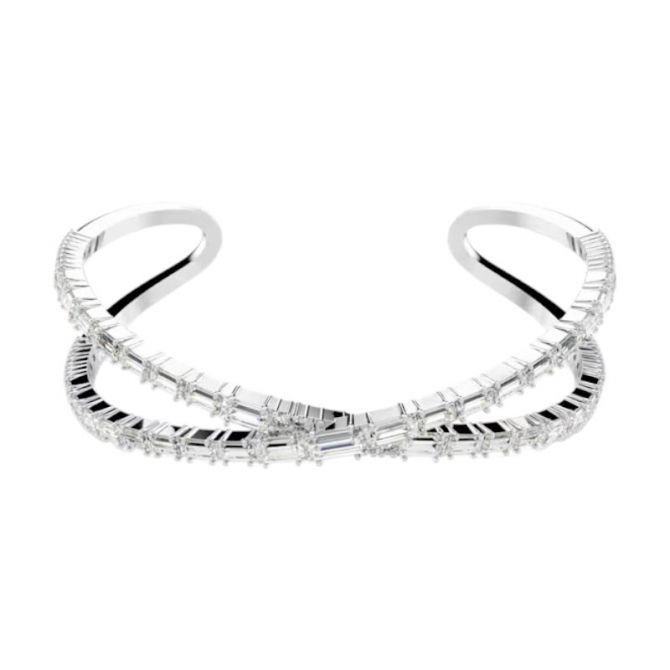 Swarovski Hyperbola Cuff, Infinity, White, Rhodium Plated -Swarovski
