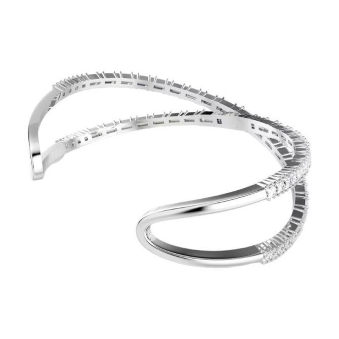 Swarovski Hyperbola Cuff, Infinity, White, Rhodium Plated -Swarovski