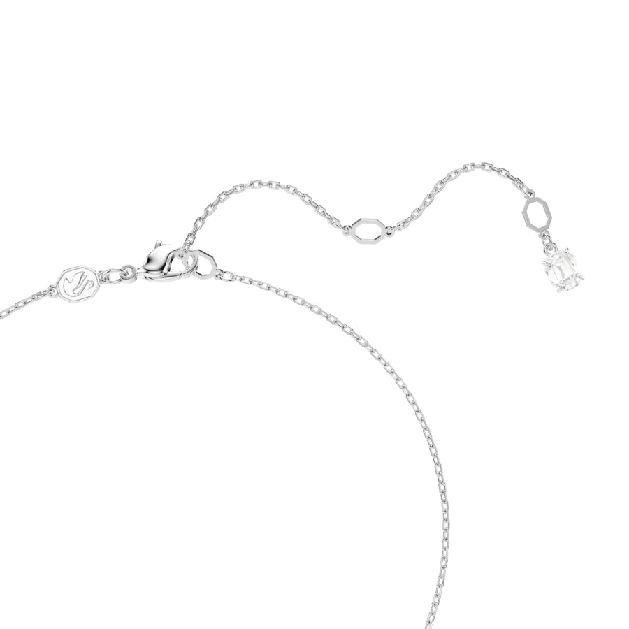 Swarovski Hyperbola Pendant, Mixed Cuts, Twist, White, Rhodium Plated -Swarovski