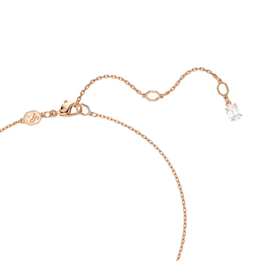 Swarovski Hyperbola Pendant, Mixed Cuts, Twist, White, Rose Gold-Tone Plated -Swarovski