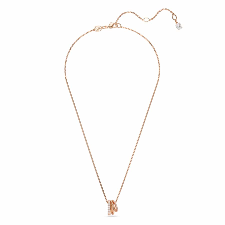 Swarovski Hyperbola Pendant, Mixed Cuts, White, Rose Gold-Tone Plated -Swarovski