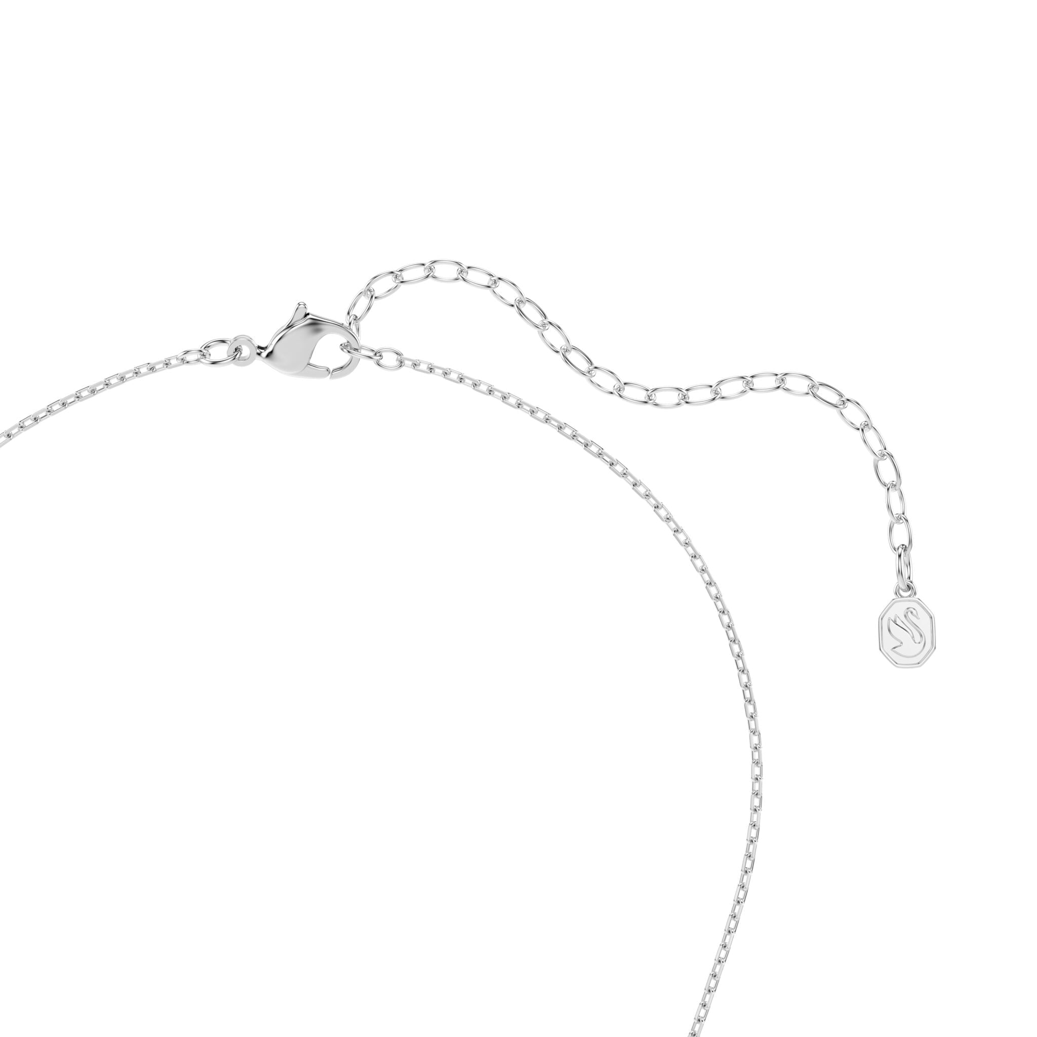 Swarovski Hyperbola Pendant, Round cut, White, Rhodium plated -Swarovski