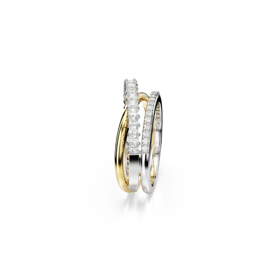 Swarovski Hyperbola Ring, Mixed Cuts, White, Mixed Metal Finish -Swarovski