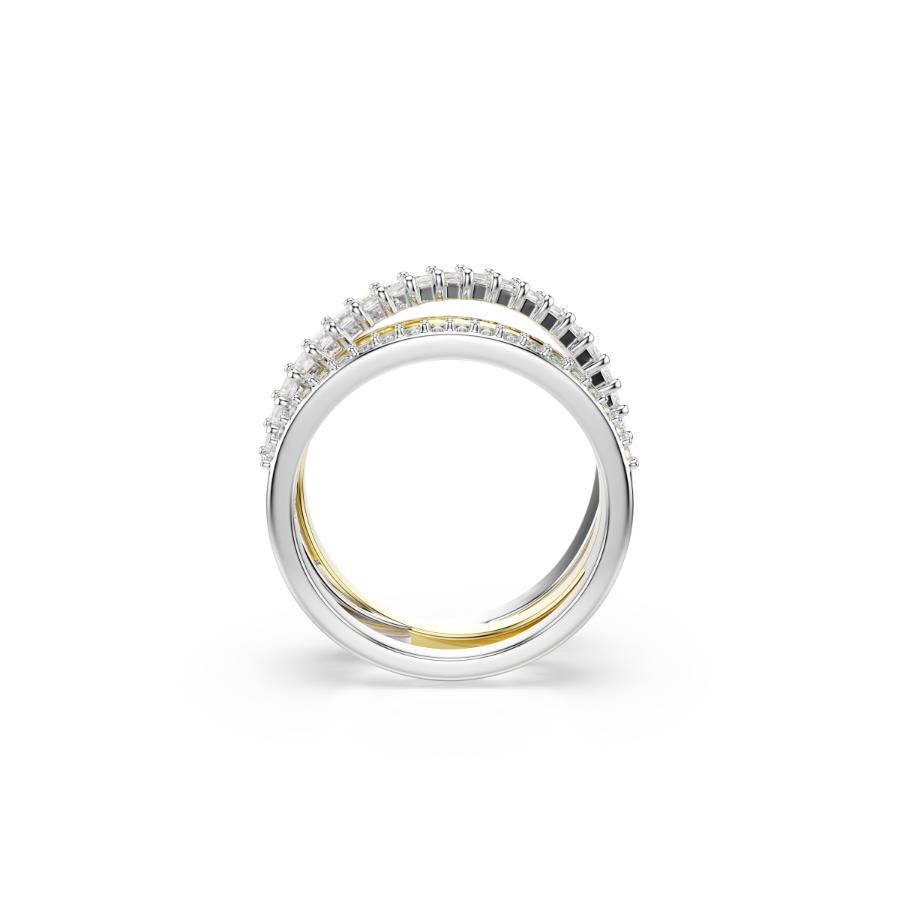 Swarovski Hyperbola Ring, Mixed cuts, White, Mixed Metal Finish -Swarovski