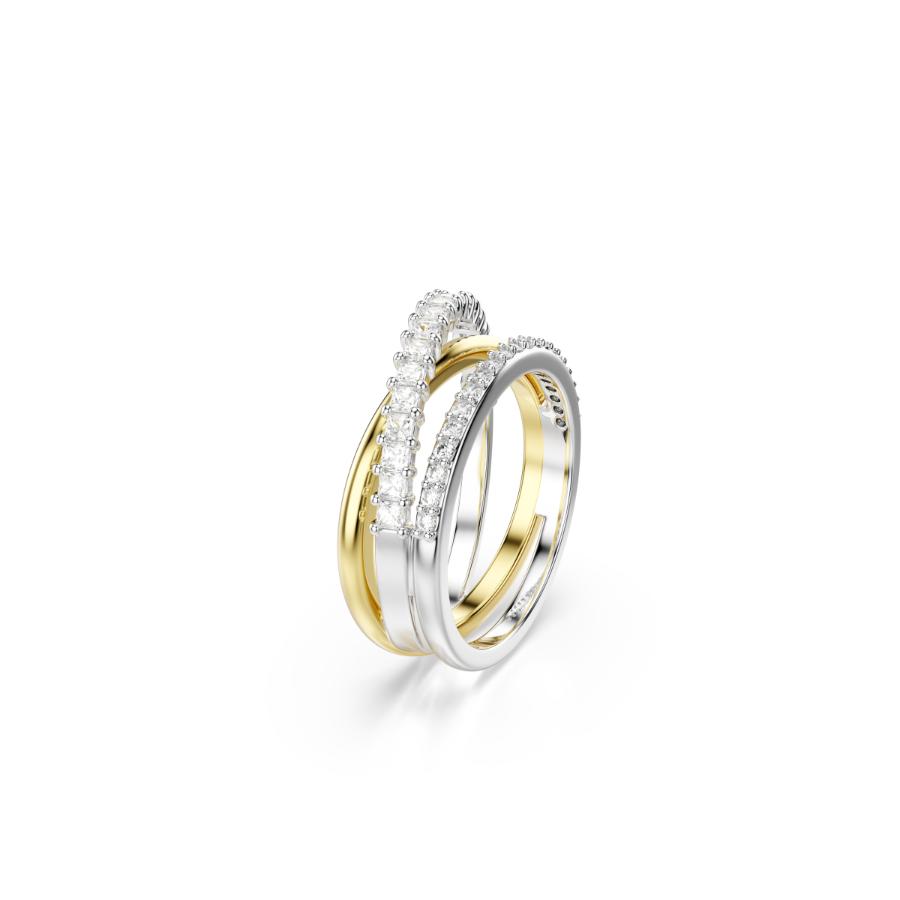 Swarovski Hyperbola Ring, Mixed cuts, White, Mixed Metal Finish -Swarovski