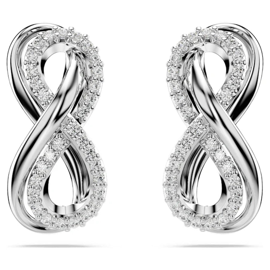 Swarovski Hyperbola Stud Earrings Infinity White Rhodium plated -Swarovski